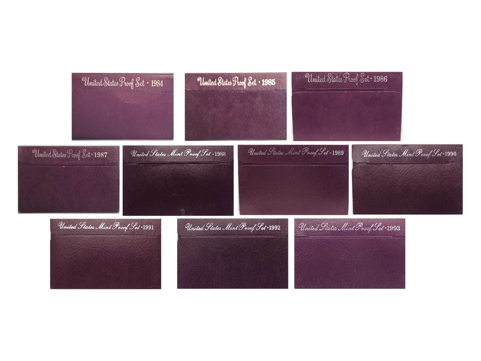 Proof Set Run (Clad) 1984 -1993 - 50 US Coins - OGP Proof Set Run (Clad) 1984 -1993 - 50 US Coins - OGP