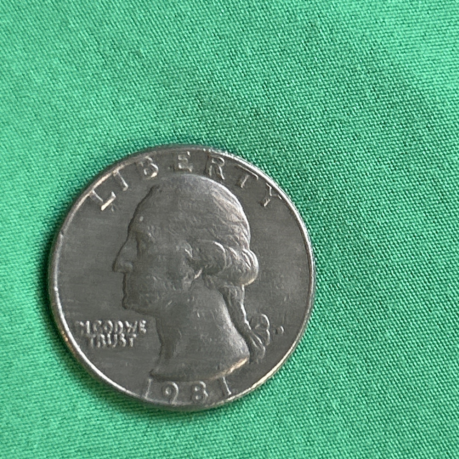 1981-D WASHINGTON QUARTER W/FILLED IN MINT MARK ERROR  