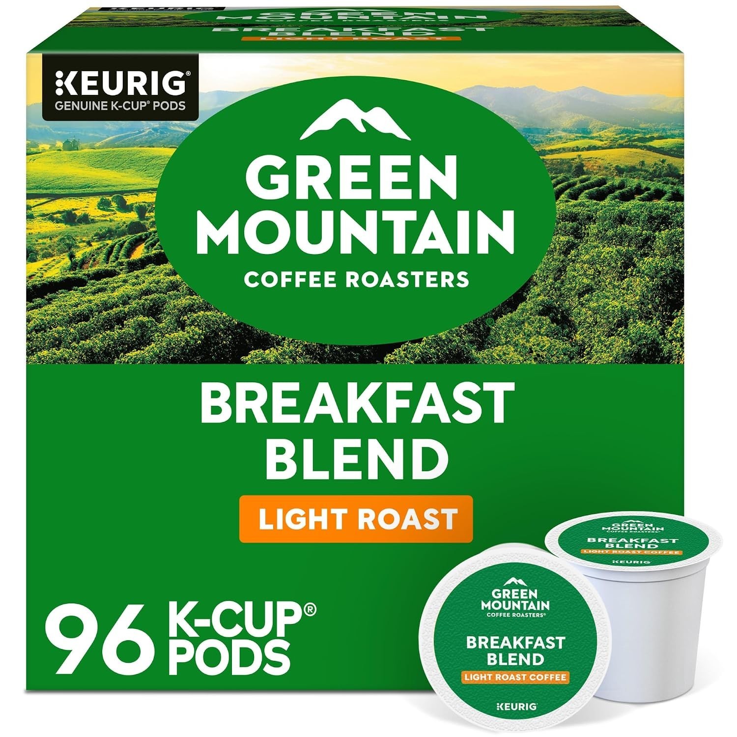 Green Mountain Coffee Breakfast Blend, Keurig K-Cup Pod, Light Roast, 96 Count Green Mountain Coffee Breakfast Blend, Keurig K-Cup Pod, Light Roast, 96 Count