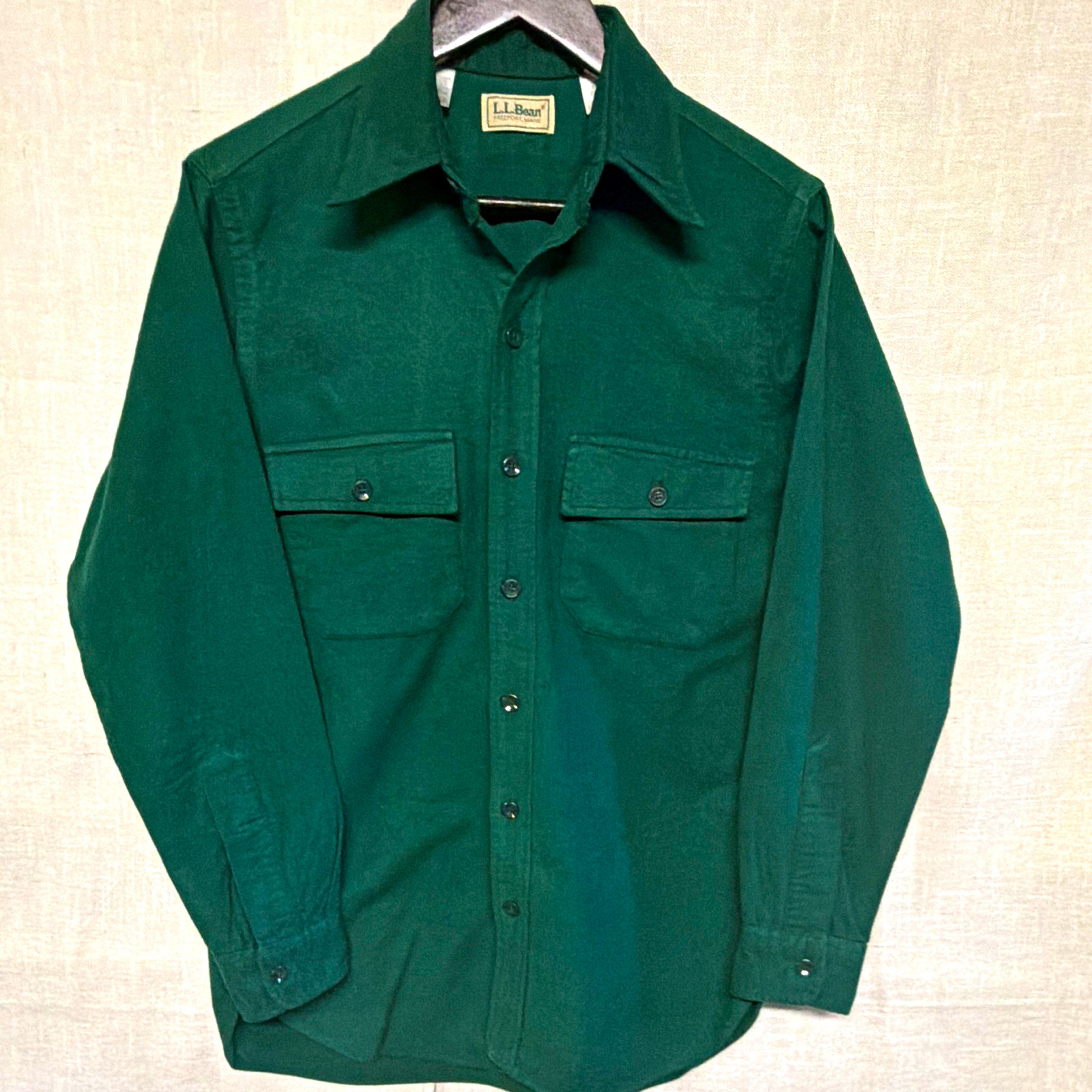 L.L.Bean Mens Pine Green Flannel Shirt Size M L.L.Bean Mens Pine Green Flannel Shirt Size M