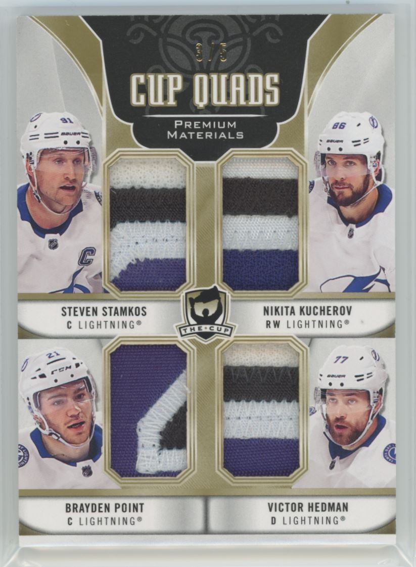 2019-20 Upper Deck The Cup Quads Steven Stamkos/Nikita Kucherov/Brayden 2019-20 Upper Deck The Cup Quads Steven Stamkos/Nikita Kucherov/Brayden
