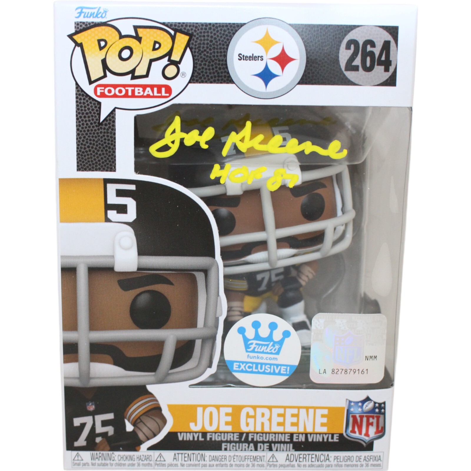 Joe Greene Autographed/Signed Pittsburgh Steelers Funko Pop #264 Beckett 49035 Joe Greene Autographed/Signed Pittsburgh Steelers Funko Pop #264 Beckett 49035
