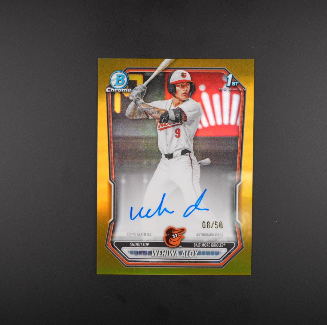 2026 Bowman #CPA-WA Wehiwa Aloy Chrome Prospect Autographs Gold #/50 2026 Bowman #CPA-WA Wehiwa Aloy Chrome Prospect Autographs Gold #/50