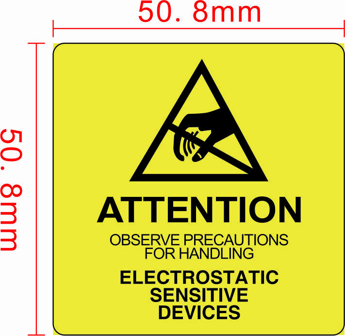 ESD 2x2 Electrostatic Sensitive Devices Anti Static Warning 1000 Labels