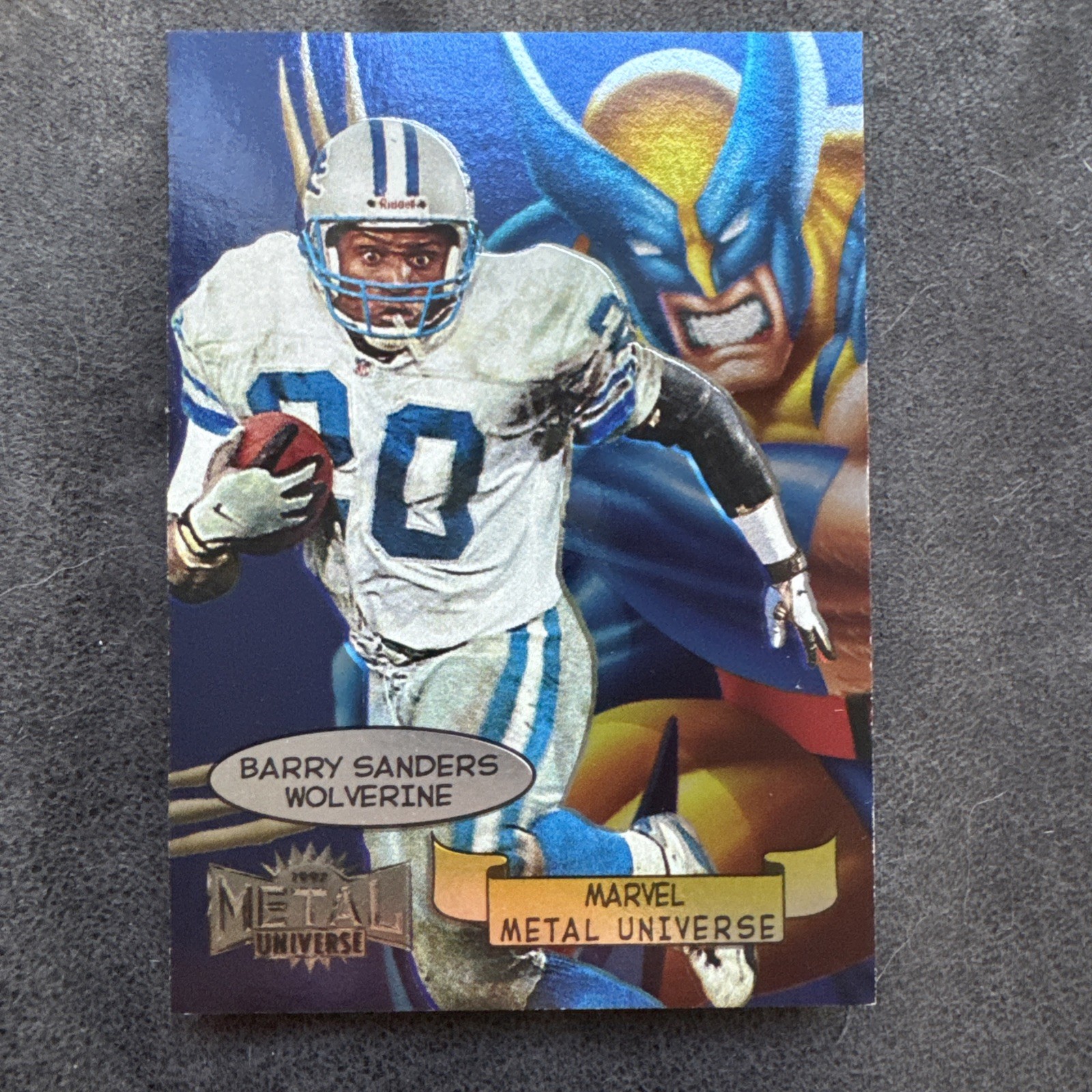 1997 SkyBox Metal Universe Marvel Metal Universe #1 Barry Sanders Detroit Lions 1997 SkyBox Metal Universe Marvel Metal Universe #1 Barry Sanders Detroit Lions