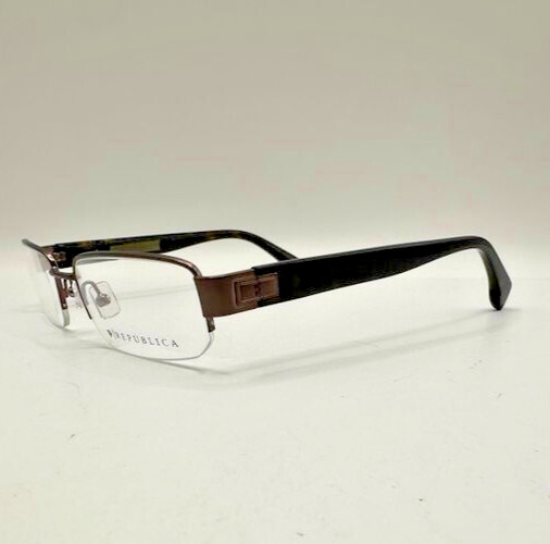 Republica Manchester Half Rim Eyeglasses Frames Unique Designer Brown 53-18-138