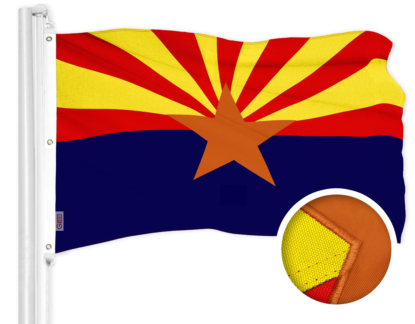 G128 Arizona AZ State Flag 6x10 Ft ToughWeave Series Embroidered 600D Polyester