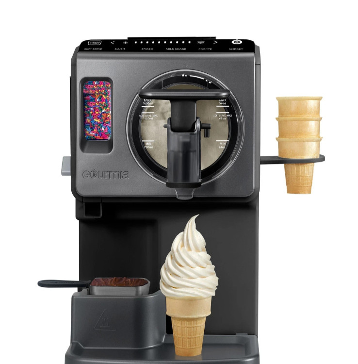 Gourmia 2Qt Soft Serve Ice Cream Maker Frozen Drink Machine w/ Topping Dispenser