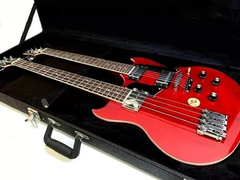 Double Neck Bass/Guitar 4/6 String Electric Guitar & Hard-Shell Case Double Neck Bass/Guitar 4/6 String Electric Guitar & Hard-Shell Case