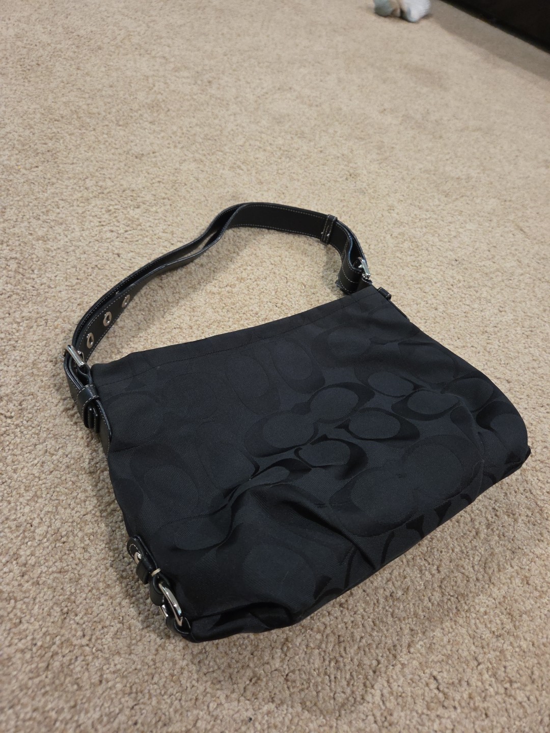 COACH Shoulder Bag Signature C Black