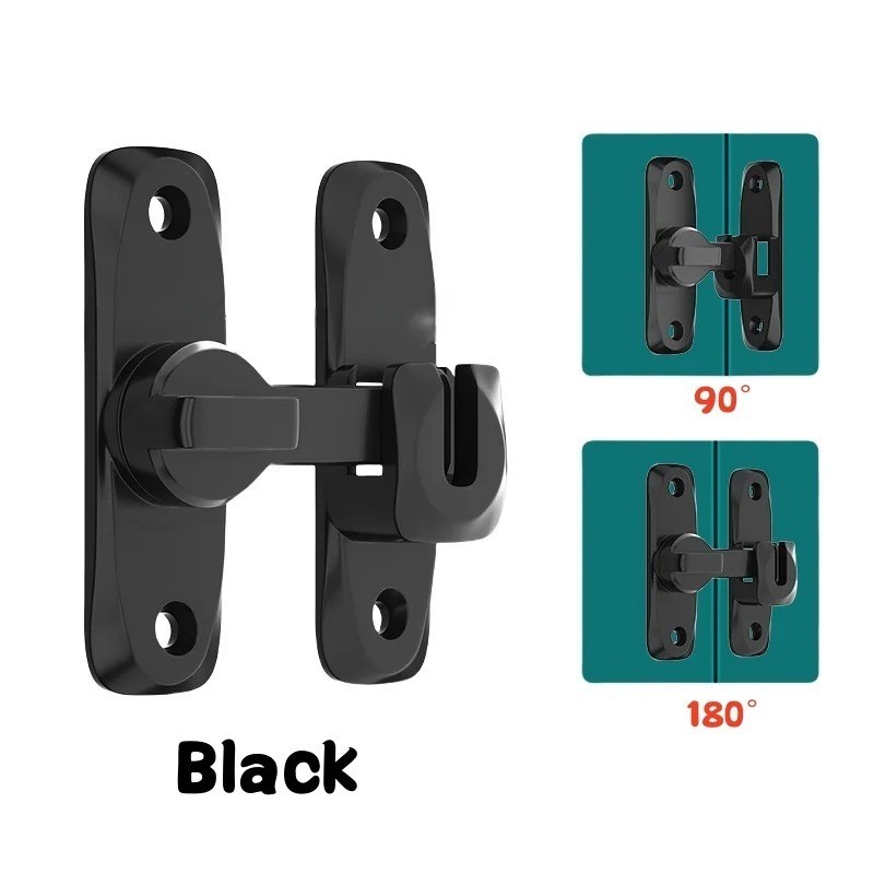 90/180 Degree Flip Door Lock Latch Zinc Alloy Sliding Barn Door Safety Bolt