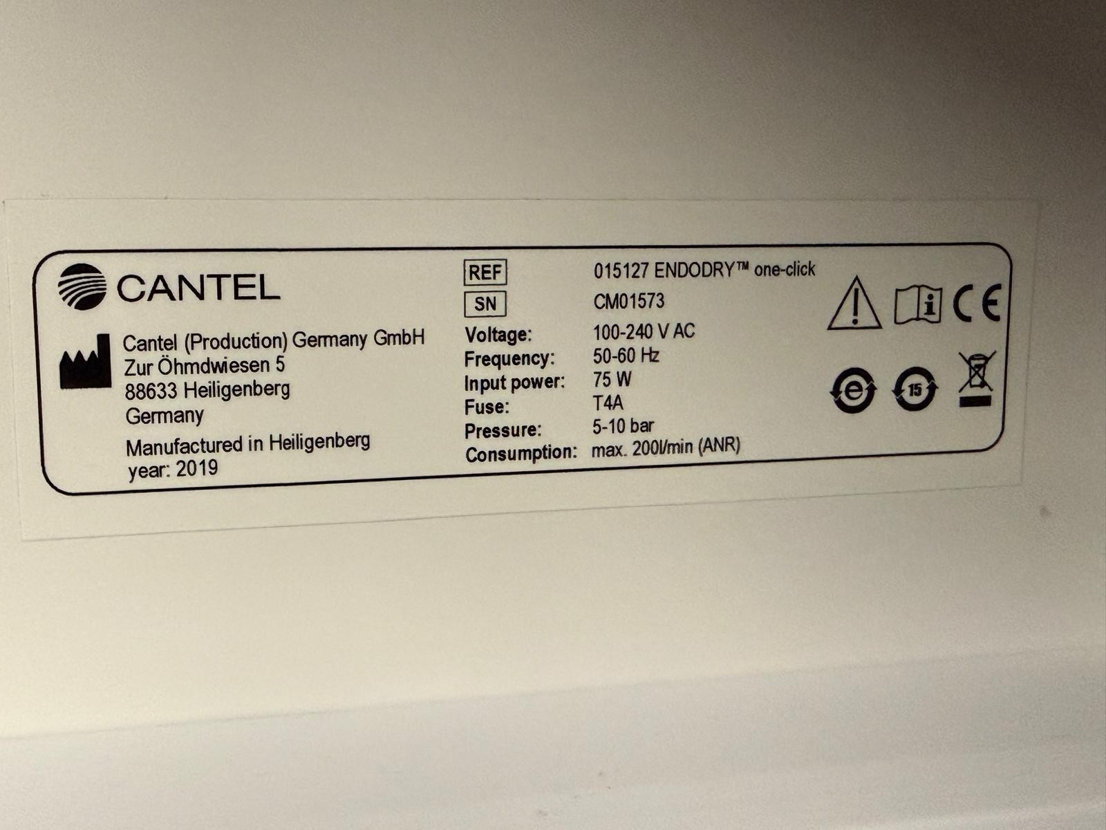 Cantel EndoDry Endoscope Drying Cabinet Storage System — Open Box — Excellent