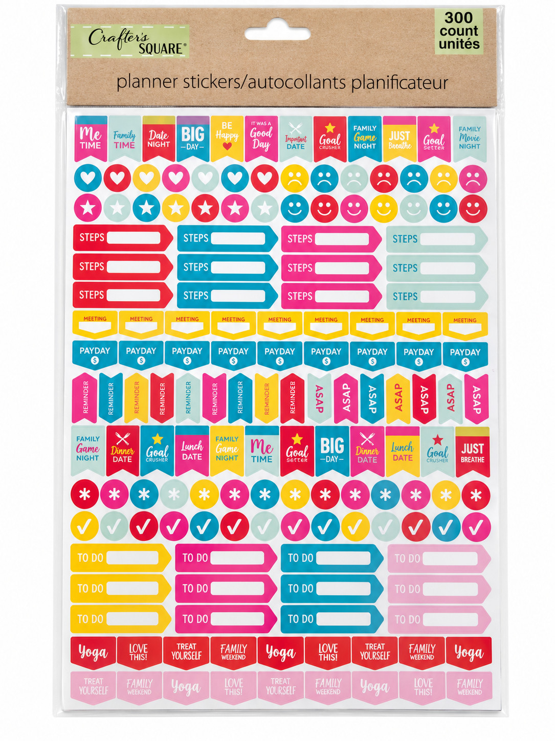 Crafter’s Square Planner Stickers 300 Count Multicolor Reminders To Do NEW