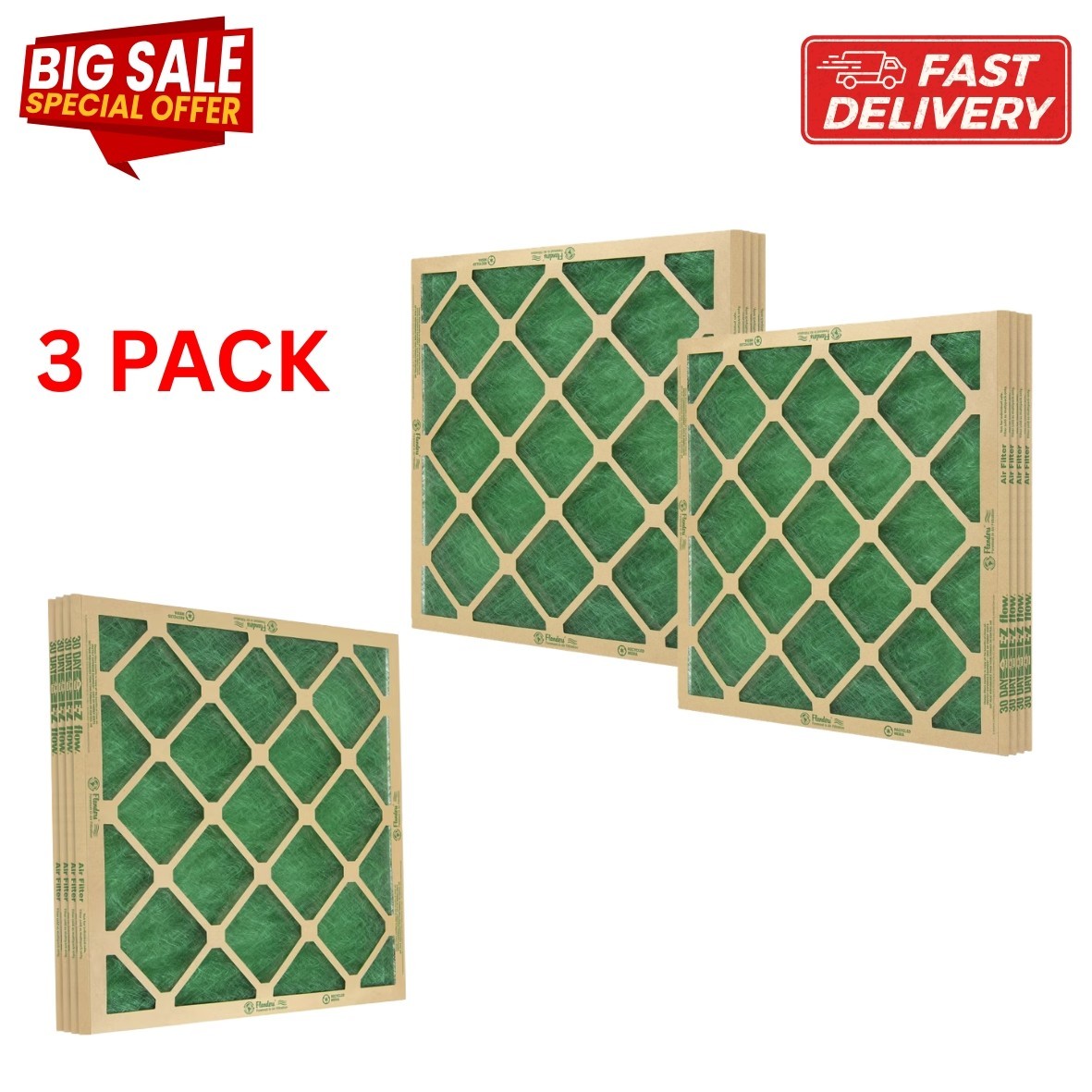 12 Pack Flanders Precisionaire Nested Glass Air Filter - 20