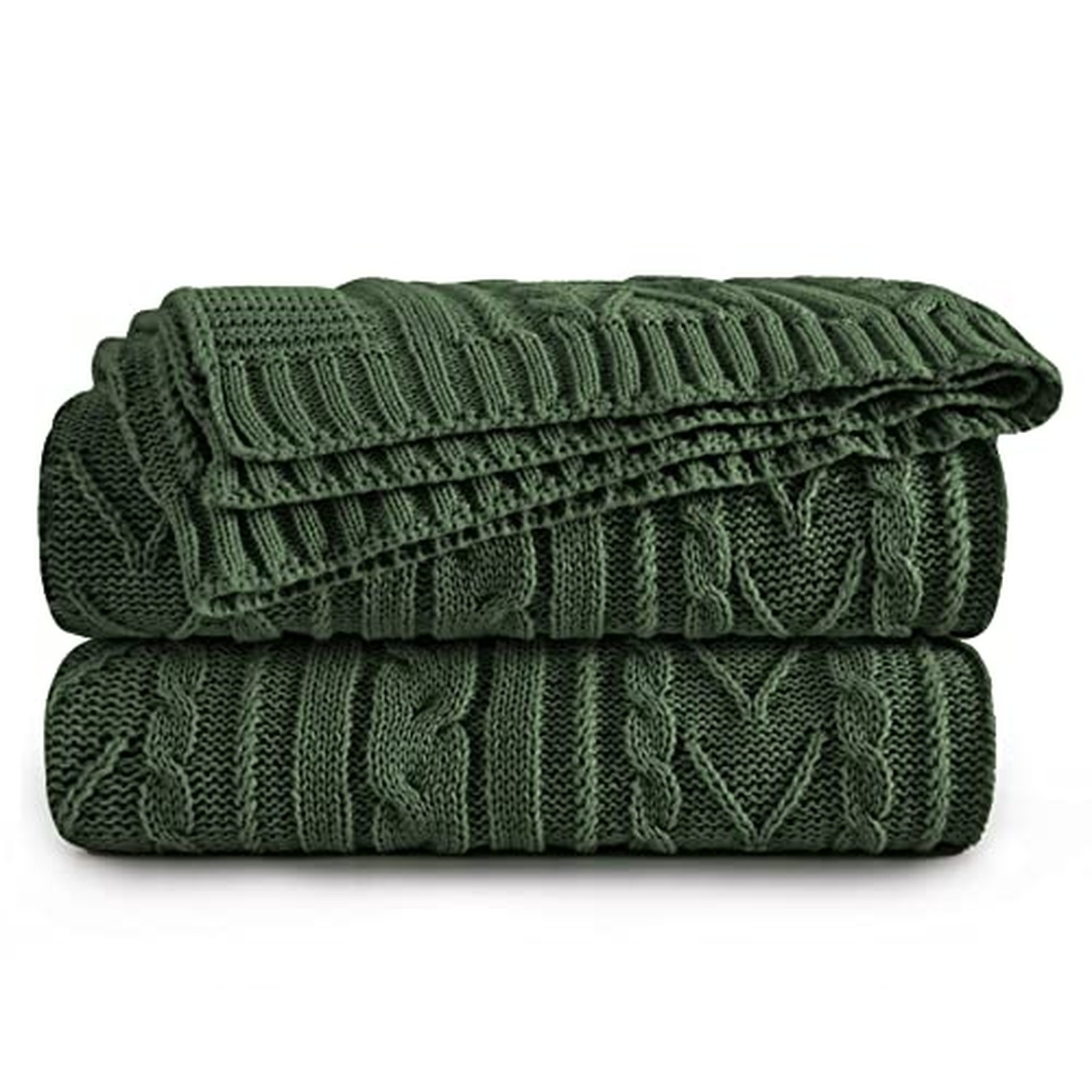 Aormenzy Green Cable Knit Throw Blanket, 50\ Aormenzy Green Cable Knit Throw Blanket, 50\