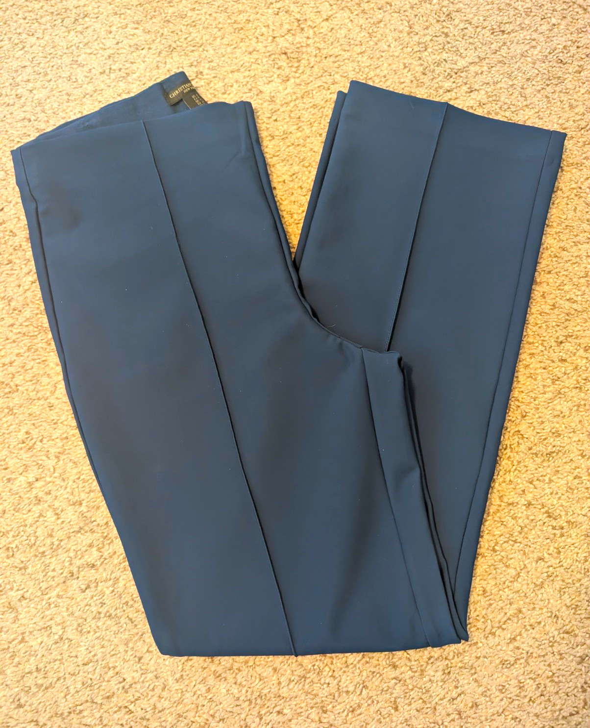 Christian Siriano New York Women\'s Blue Solid Flat Front Dress Pants, Regular Christian Siriano New York Women\'s Blue Solid Flat Front Dress Pants, Regular