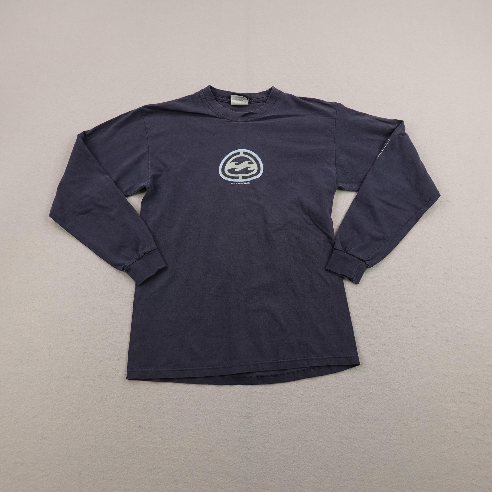 Vintage Billabong Shirt Mens Medium Blue Long Sleeve Skater Surfer Beach Tee Y2K