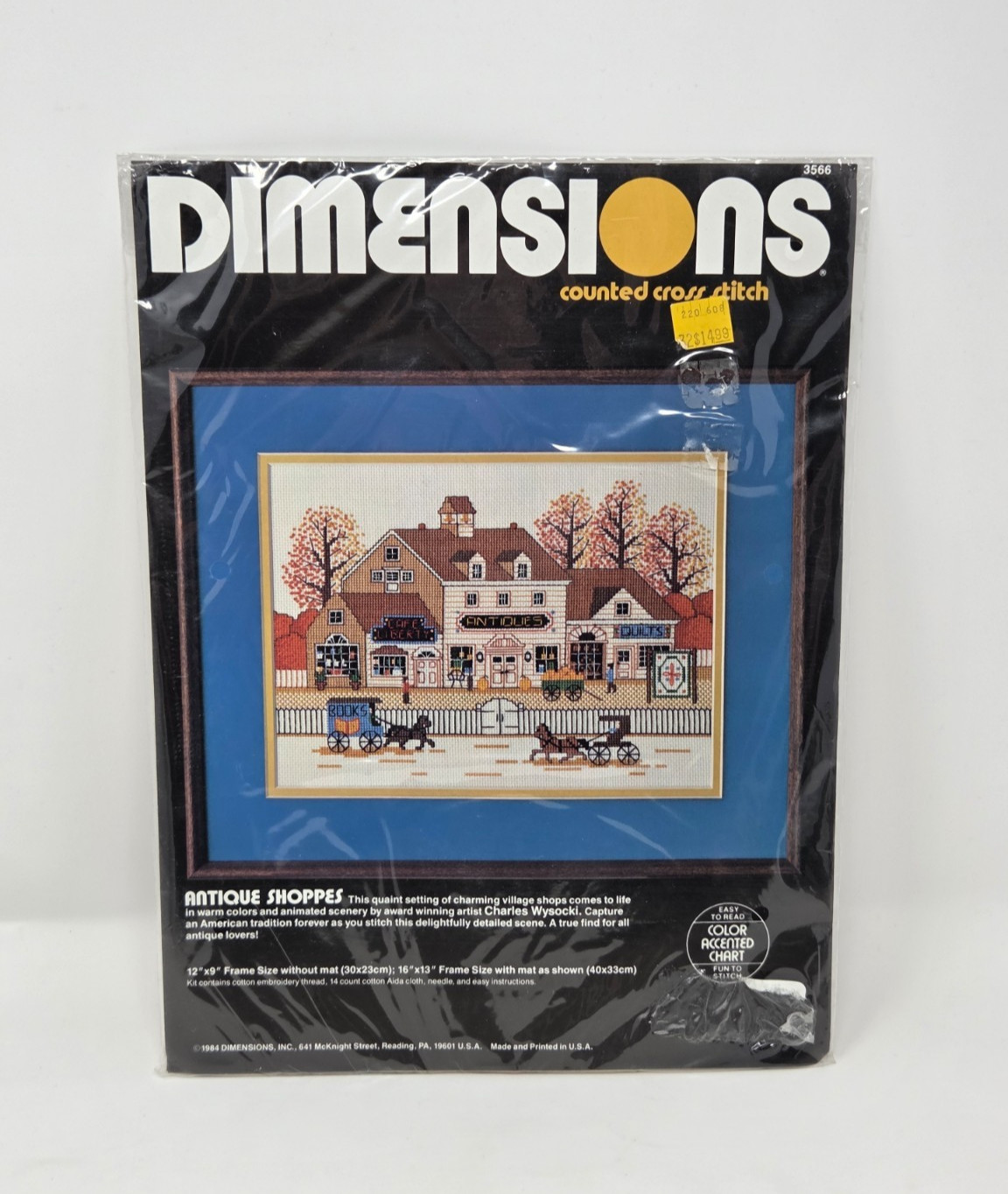 Dimensions Cross Stitch Kit Antique Shoppes #3566 Wysocki Vintage 1984 Sealed