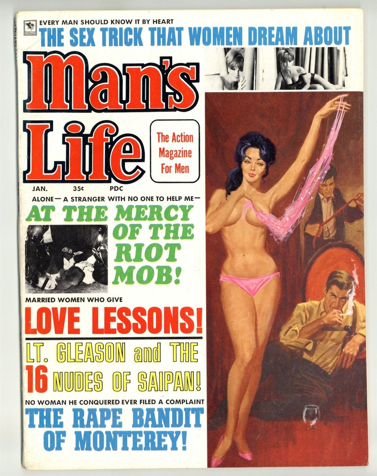 Man\'s Life 1968 Action Magazine For Men 76pgs Vintage Pulp Magazine GGA M35176