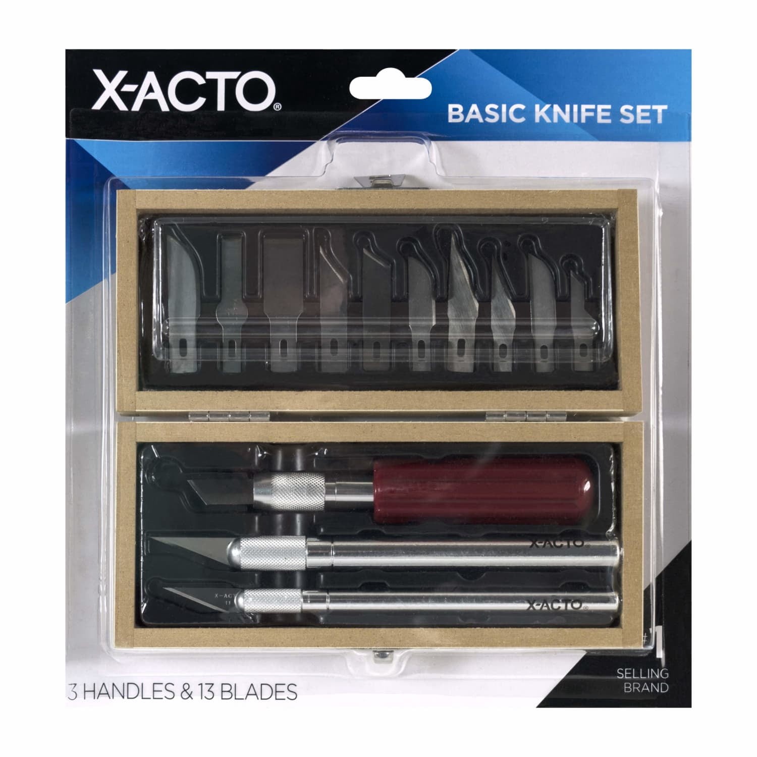 X-Acto Basic Knife Set, Craft Knife, Includes Wooden Storage Chest, 16 Piece Set X-Acto Basic Knife Set, Craft Knife, Includes Wooden Storage Chest, 16 Piece Set