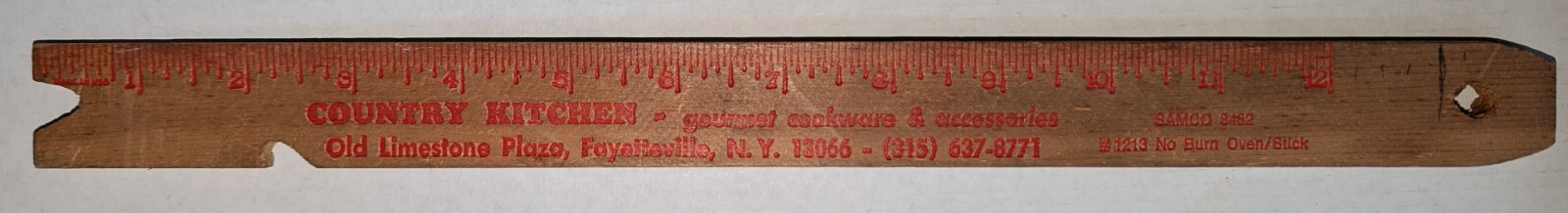 Vintage Samco NO BURN OVEN STICK Promo Ruler COUNTRY KITCHEN Advertising Vintage Samco NO BURN OVEN STICK Promo Ruler COUNTRY KITCHEN Advertising