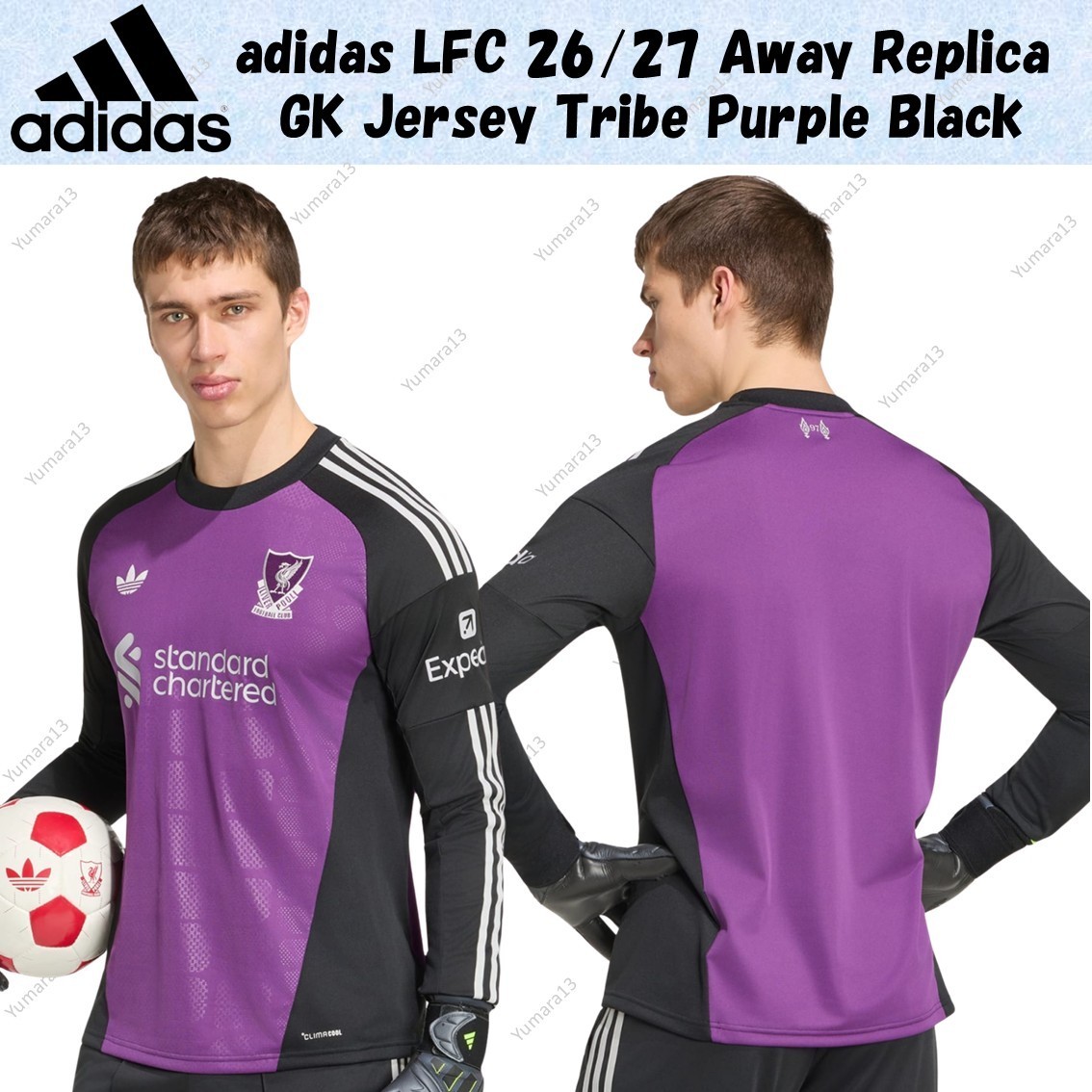adidas LFC 26/27 Away Replica GK Jersey Tribe Purple Black KT2081 Japan Size