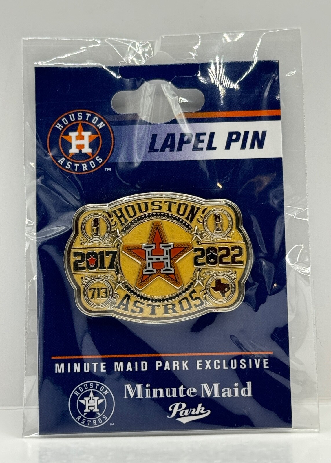 HOUSTON ASTROS World Series Belt Buckle Label Pin Minute Maid Park Exclusive 🔥
