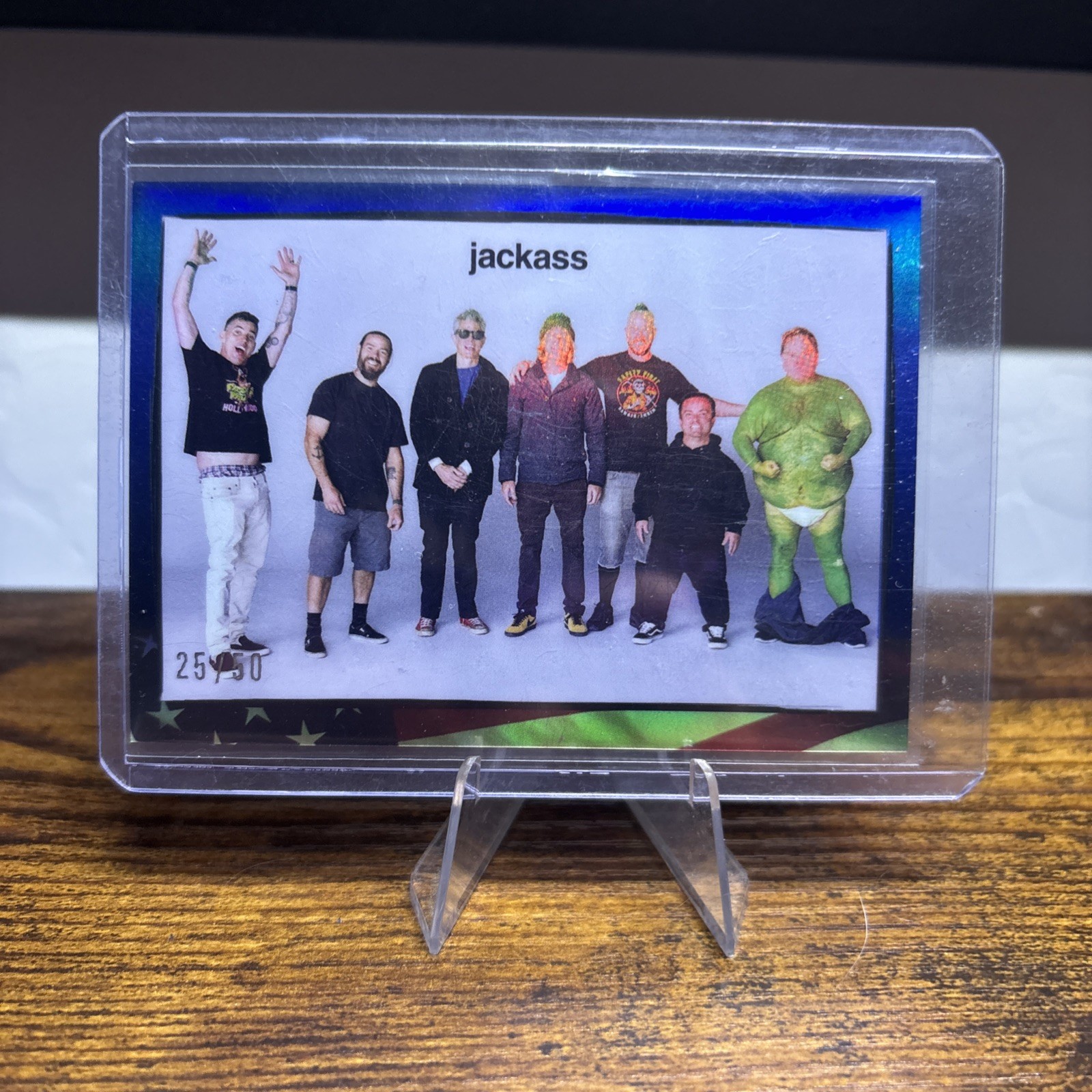 2022 ZEROCOOL JACKASS  Blue Holo #'d /50 Card #49 Jackass Forever