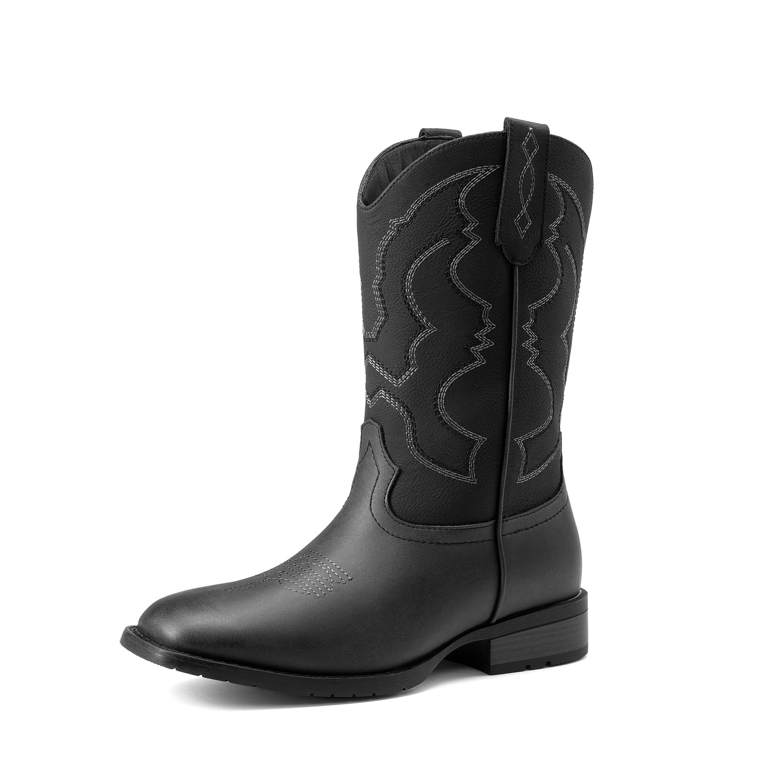 Bruno Marc Men\'s Cowboy Boots Mid Calf Western Pull On Dress Boots Square Toe