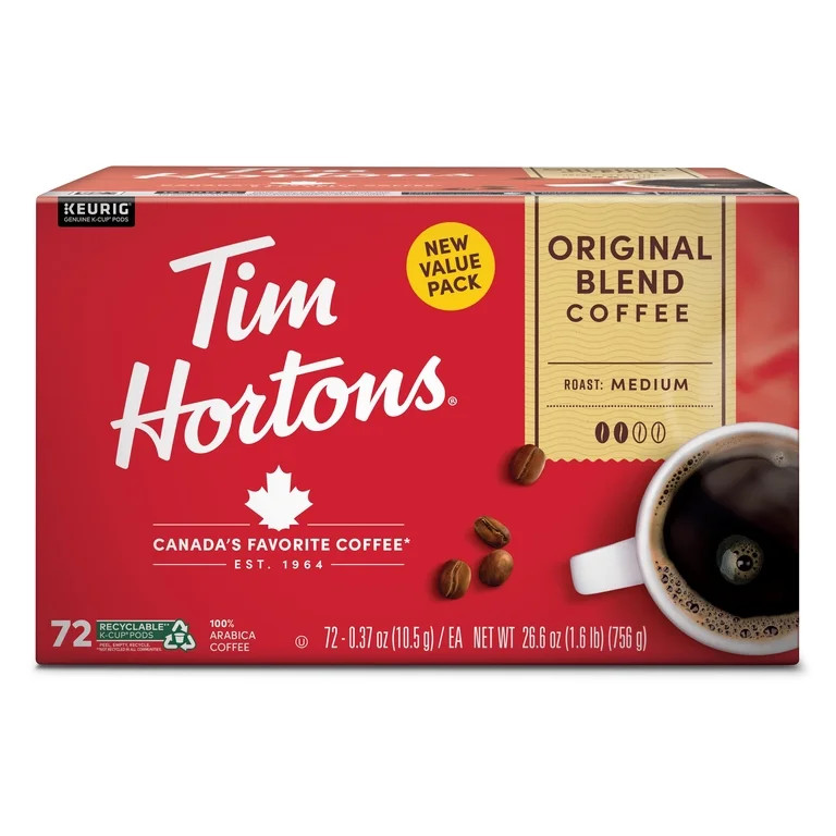 Tim Hortons Original Blend Medium Roast Coffee K-Cup Pods 72ct Keurig