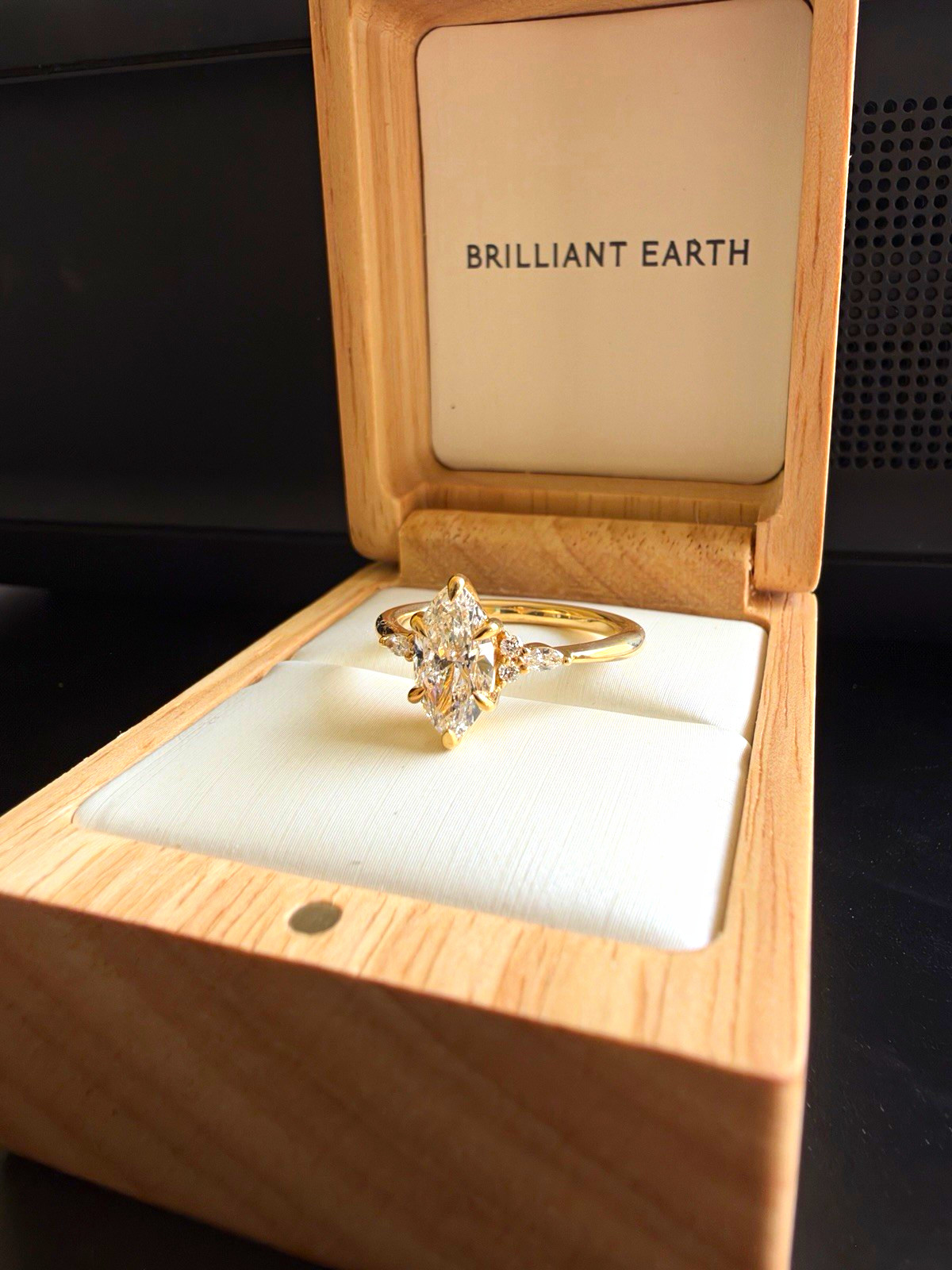 Brilliant Earth 18K Yellow Gold Nadia Ring Size 7 1.22ct D VVS2 Lab Created