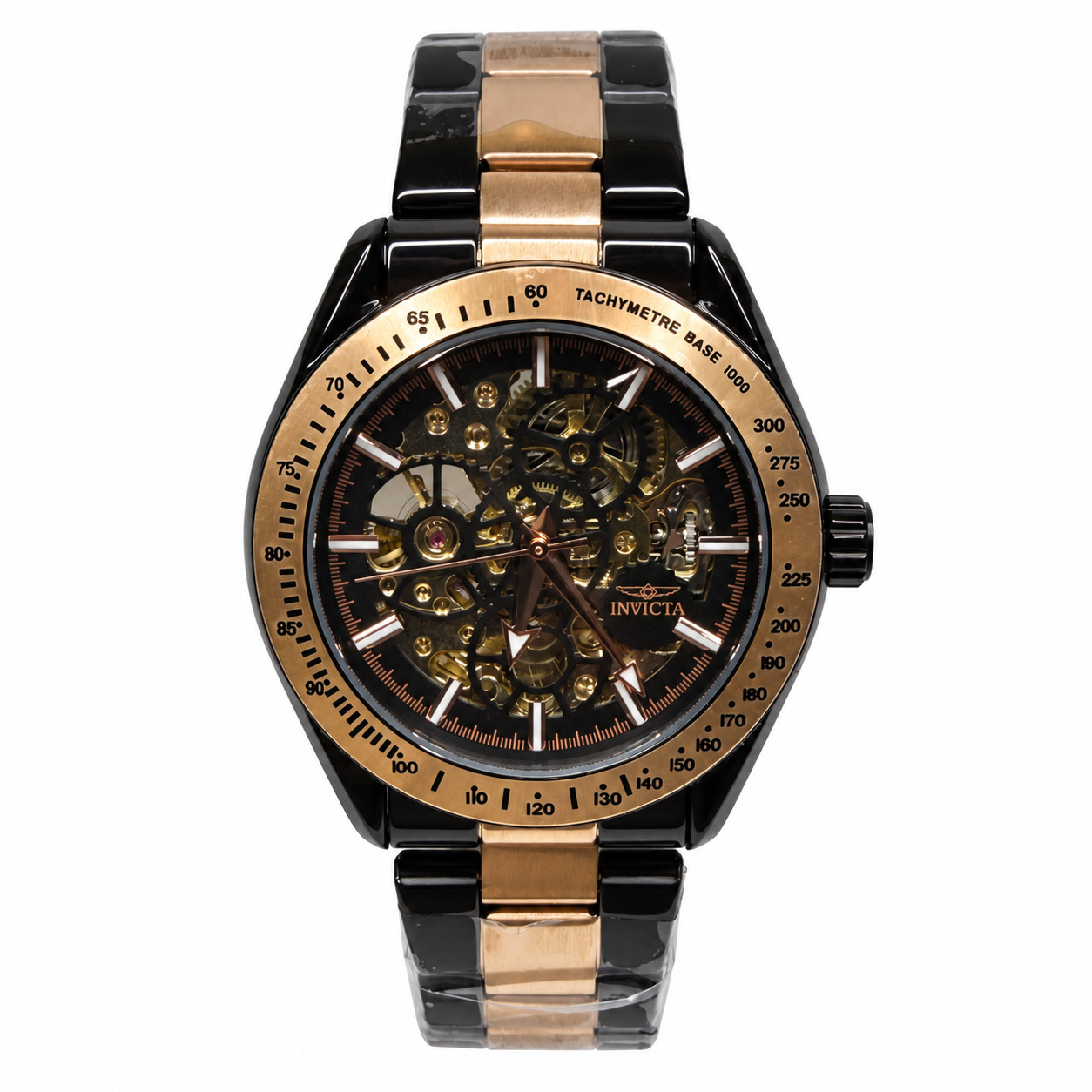 Invicta Objet D Art Mens 43mm Automatic Skeleton Black Rose Gold Watch New 69598