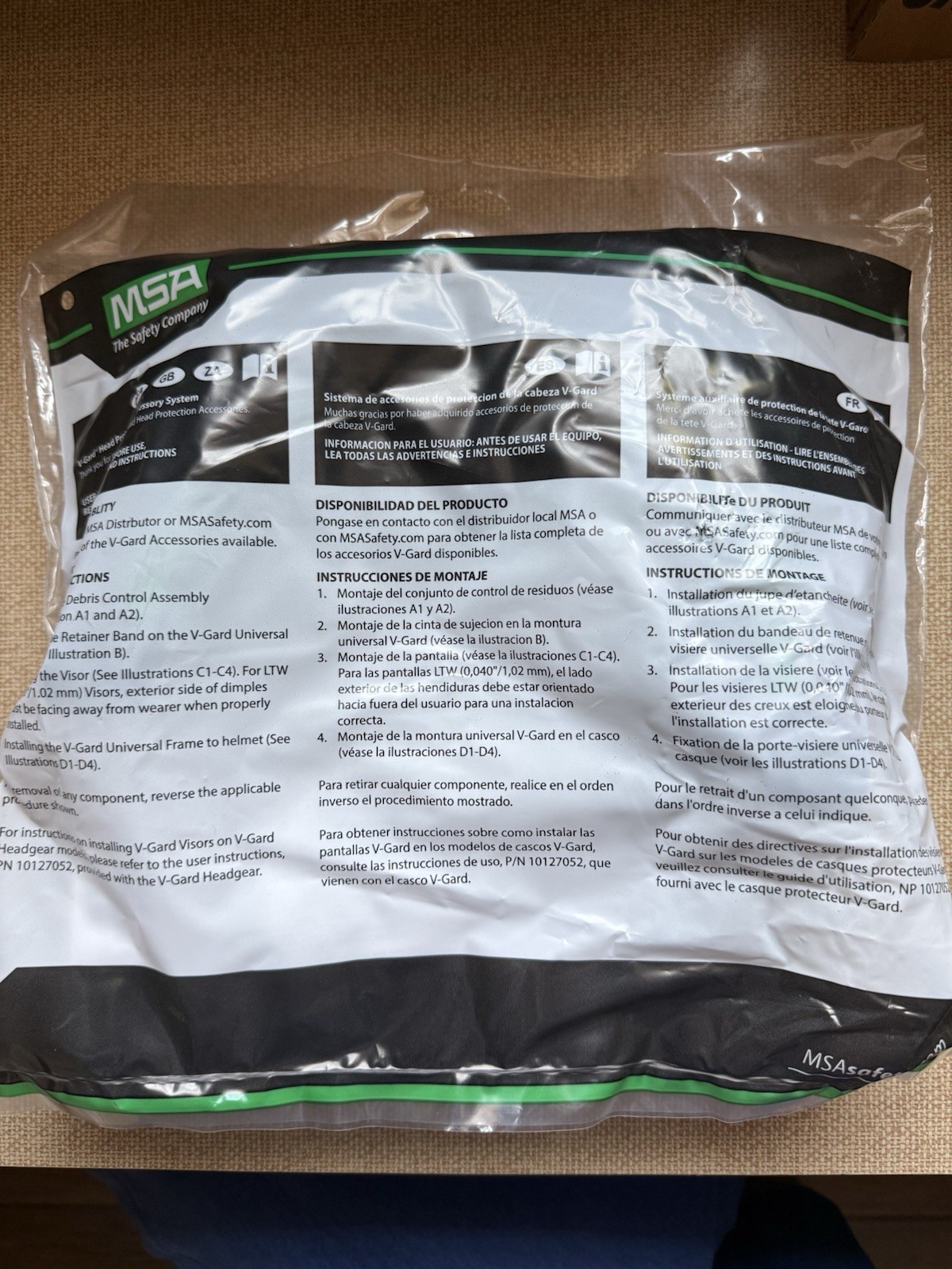 10 PACK MSA 10187162 V-Gard Universal Cap Frame Hard Hat Mounts NEW (Bagged)