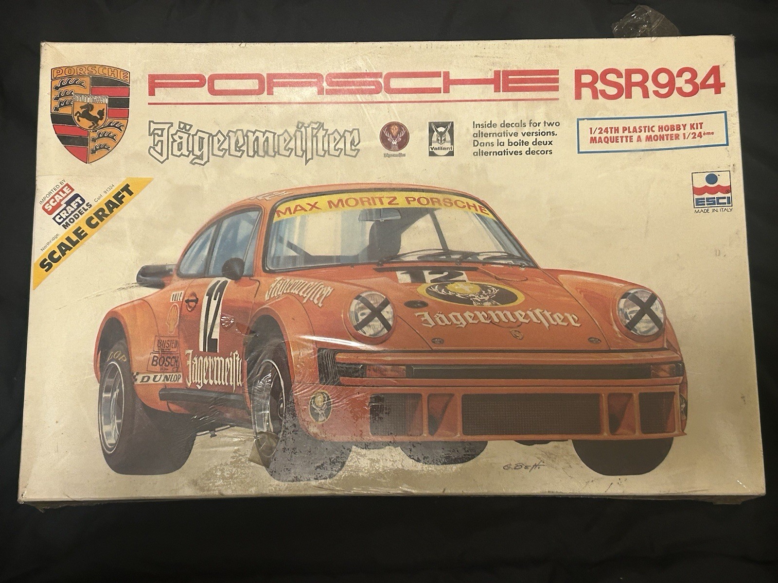 Vintage Porsche RSR934 Jagermeister ESCI 1:24 Model Kit 3004 Sealed New In Box