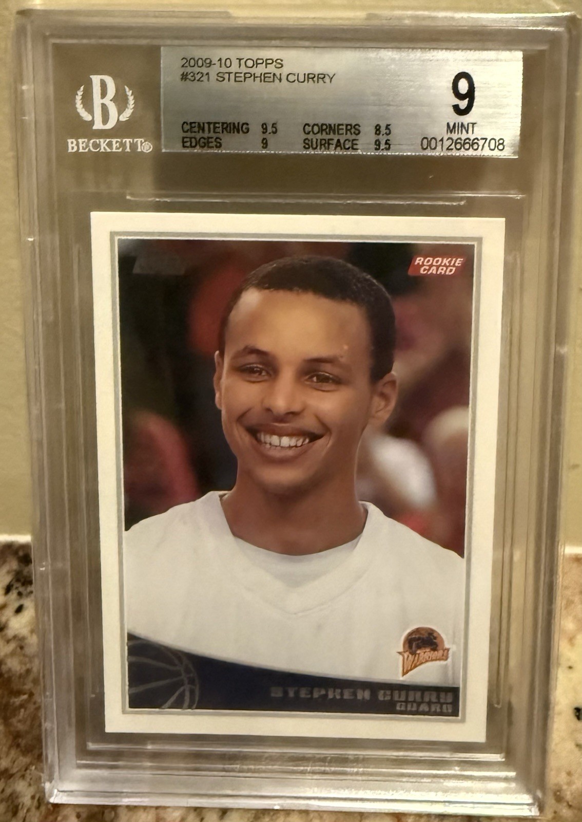 2009-10 Topps Stephen Curry Rookie RC #321 Warriors BGS 9 (2 Subs of 9.5)