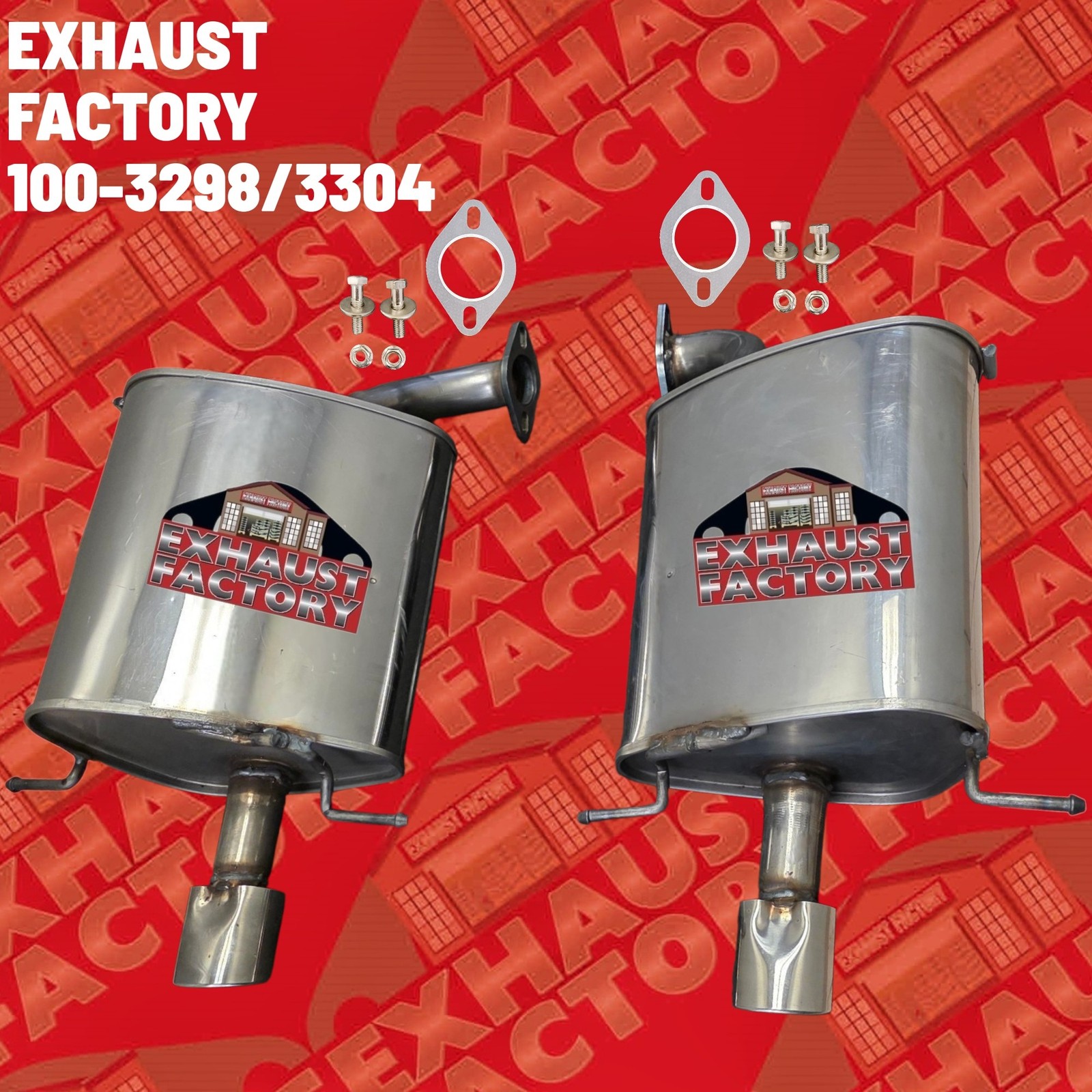 LEFT & RIGHT SIDE MUFFLER FITS 2019-2025 SUBARU ASCENT 2.4L ENG STAINLESS STEEL