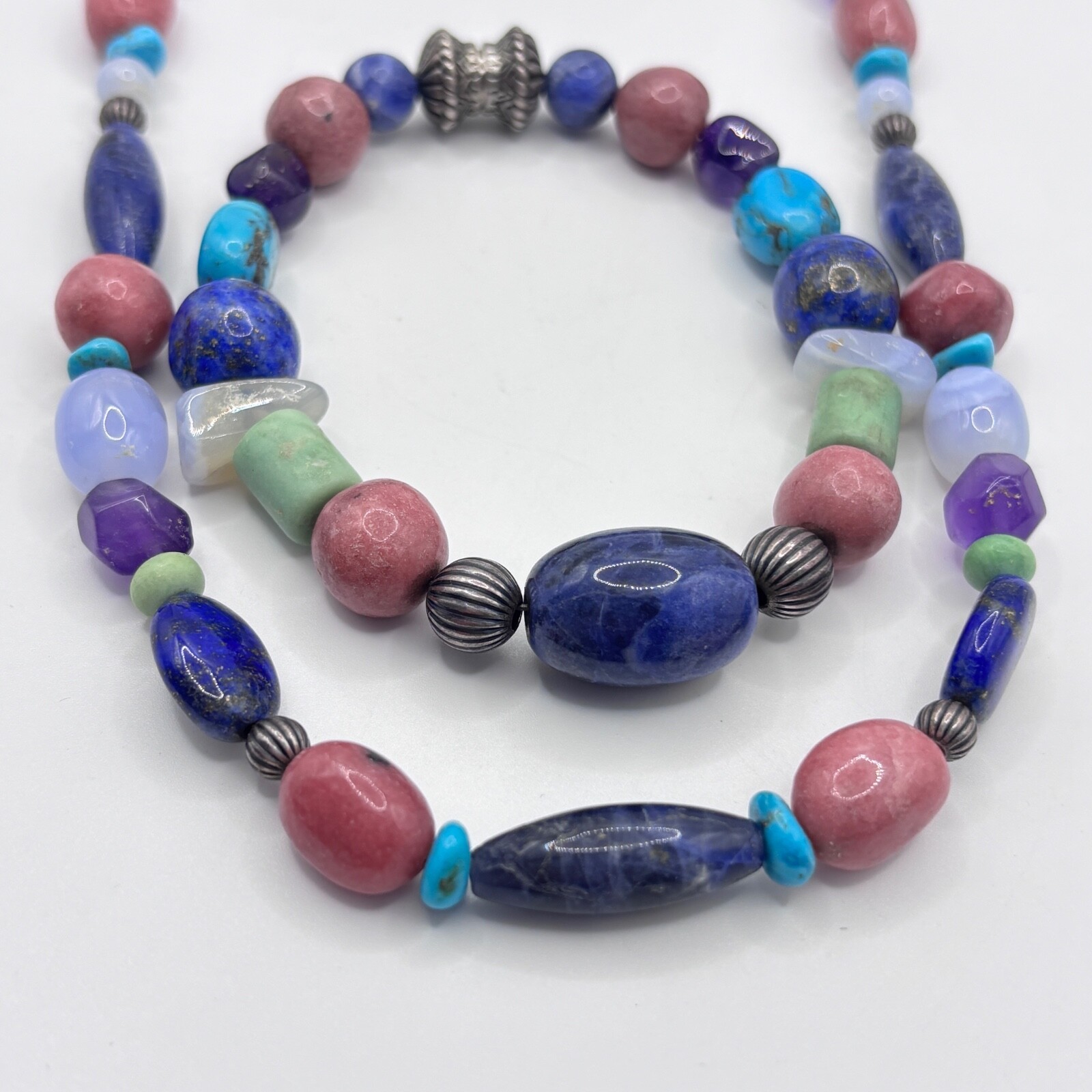 Vintage CAROLYN POLLACK Necklace Bracelet Sterling Silver Stone Magnetic