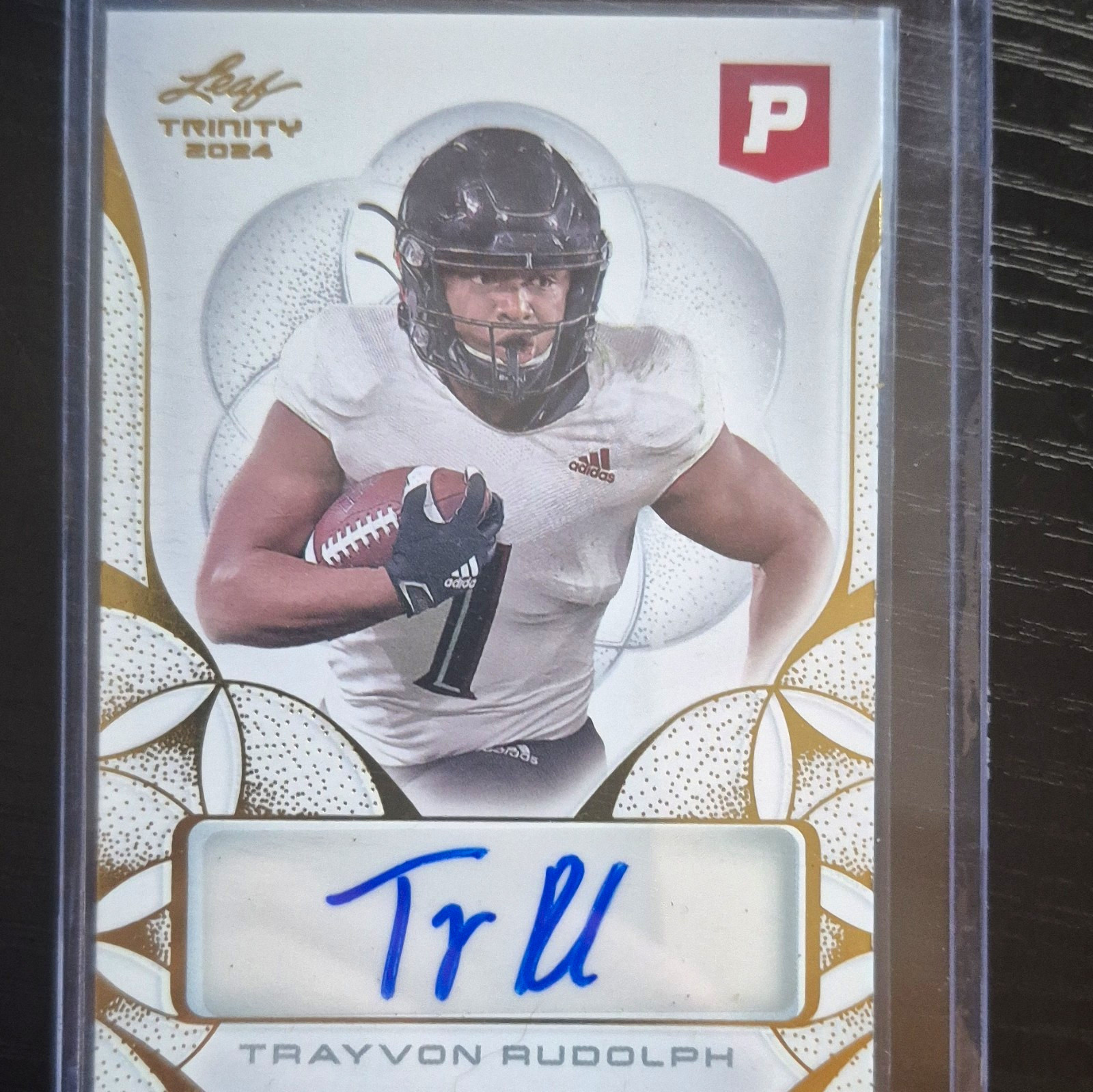 Leaf 2024 Trinity Pristine Auction Trayvon Rudolph #BA-TR1 Auto Rookie Football