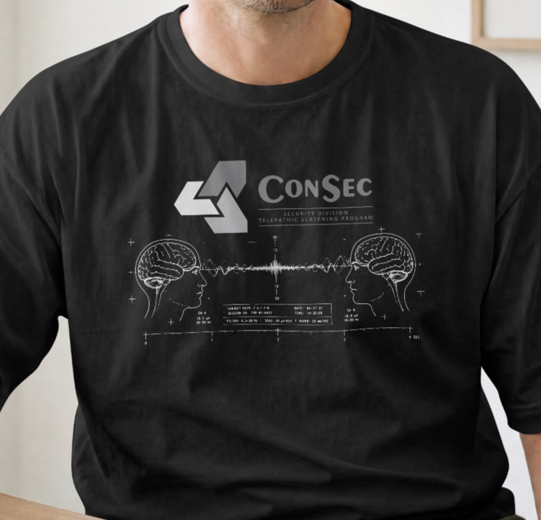 Scanners ConSec Security Division T-Shirt - 1981 Sci-Fi Horror Parody Tee