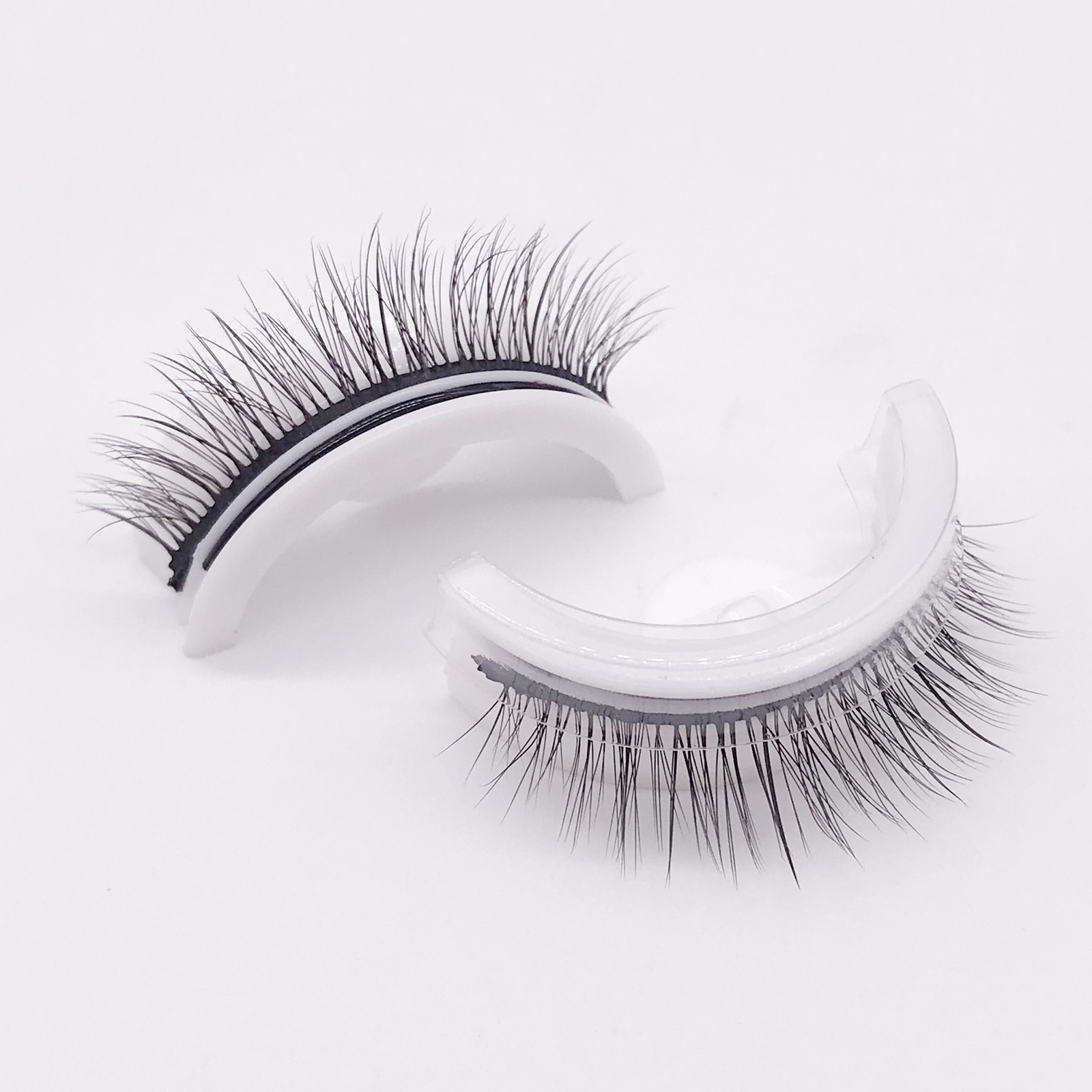 2Pcs Self Adhesive Eyelashes Natural Reusable 3D Mink Glue-Free False Eyelashes