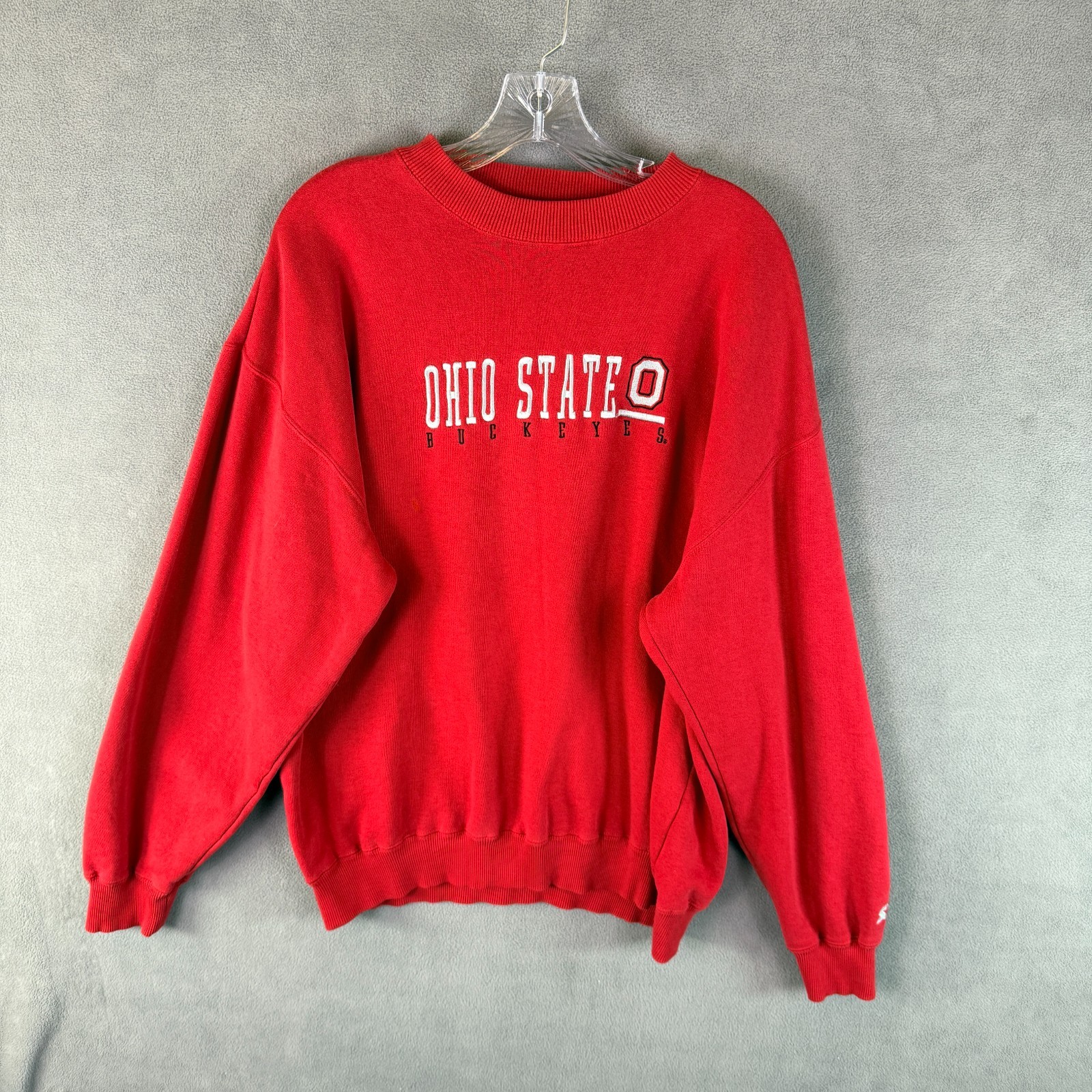 Vintage Ohio State Buckeyes Starter Fleece Sweatshirt XL Pullover Red Football