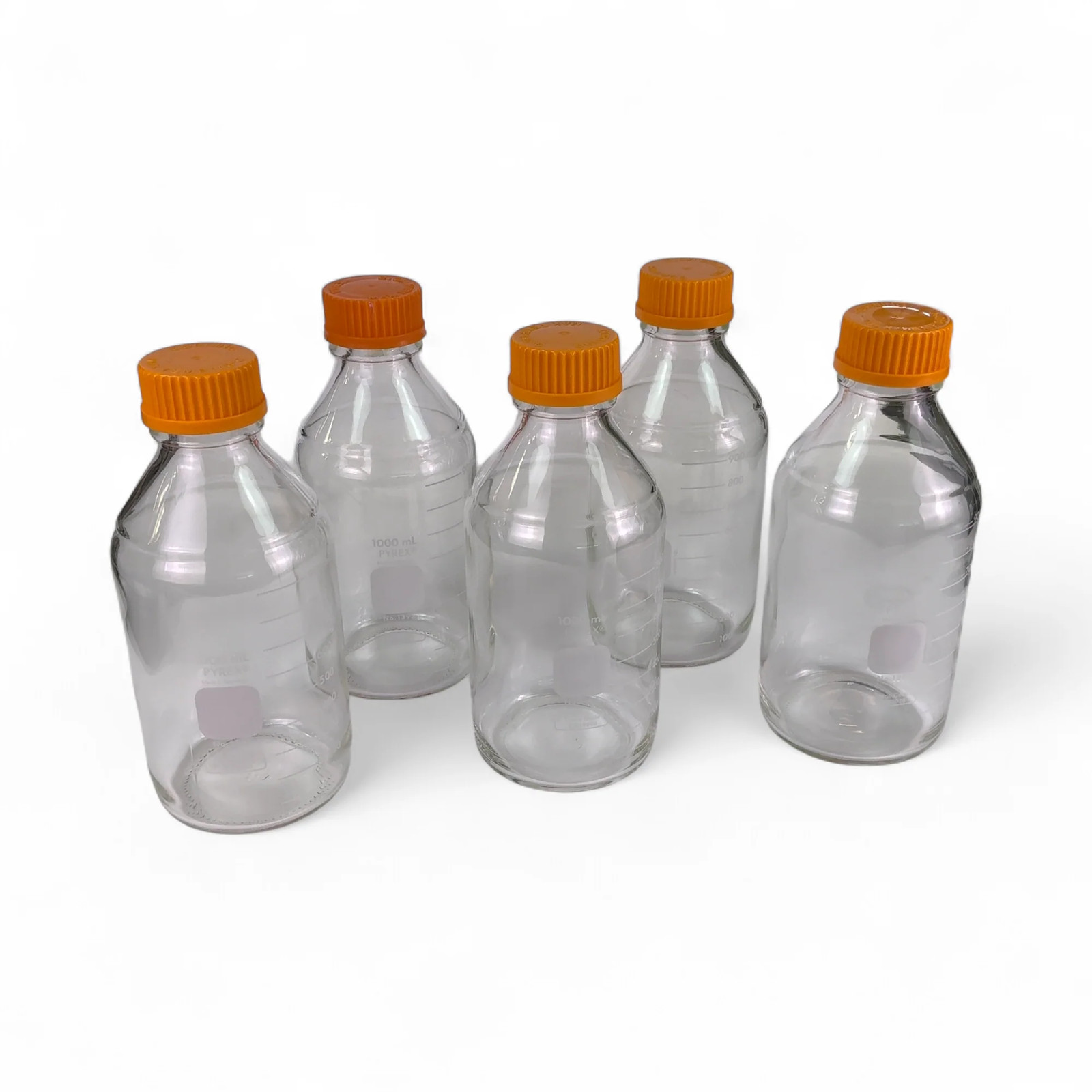 PYREX 1L Round Media Laboratory Storage Bottles 1395 - Lot of 5x PYREX 1L Round Media Laboratory Storage Bottles 1395 - Lot of 5x