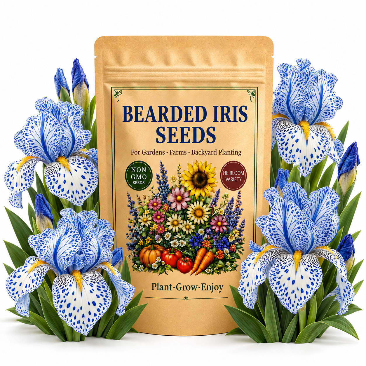 50 Bearded Iris Seeds - Garden Flowers for Home Planting Pollinator Beds 50 Bearded Iris Seeds - Garden Flowers for Home Planting Pollinator Beds
