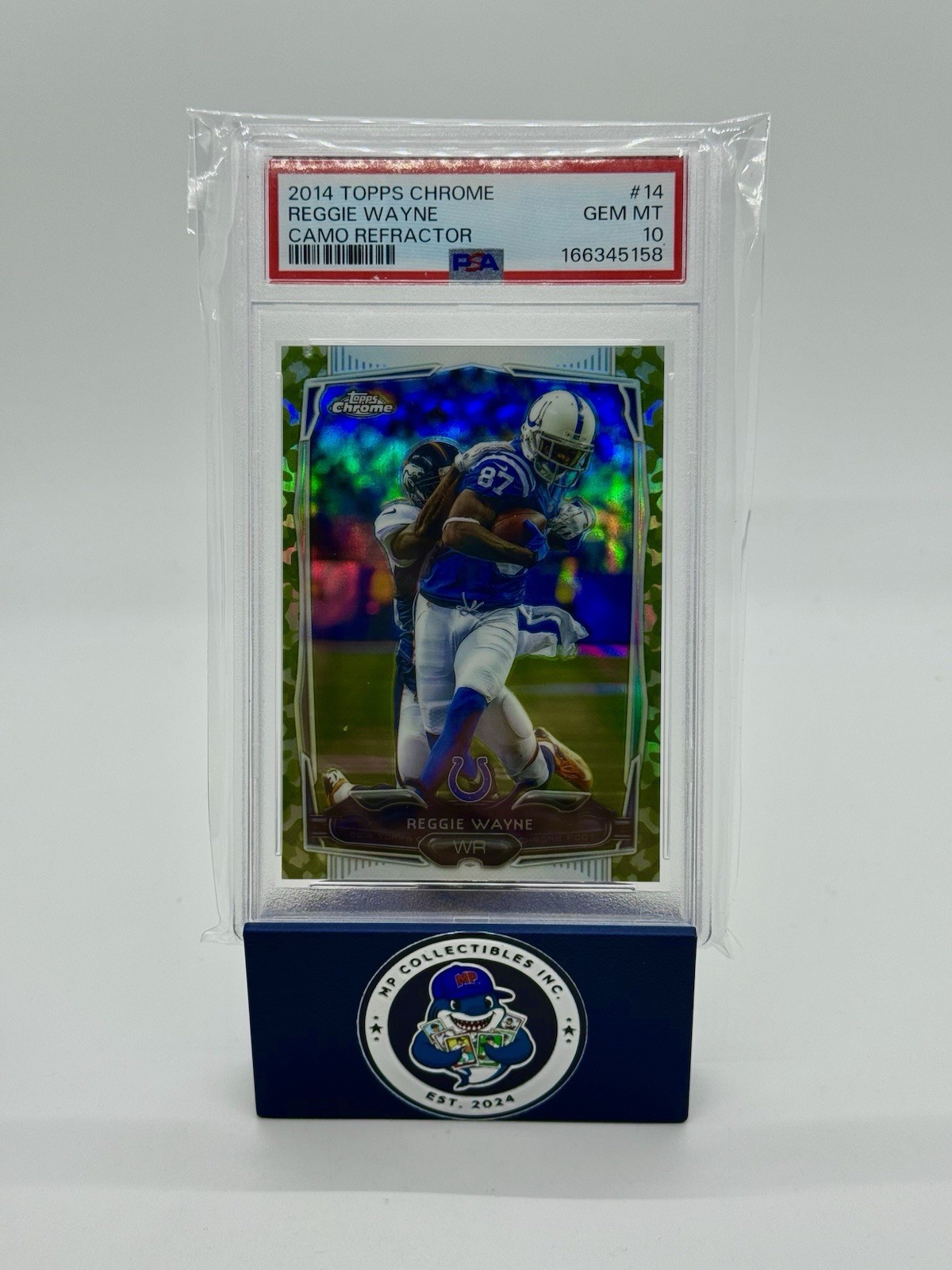 REGGIE WAYNE 2014 Topps Chrome #14 CAMO REFRACTOR SP /499 PSA 10 - POP 2