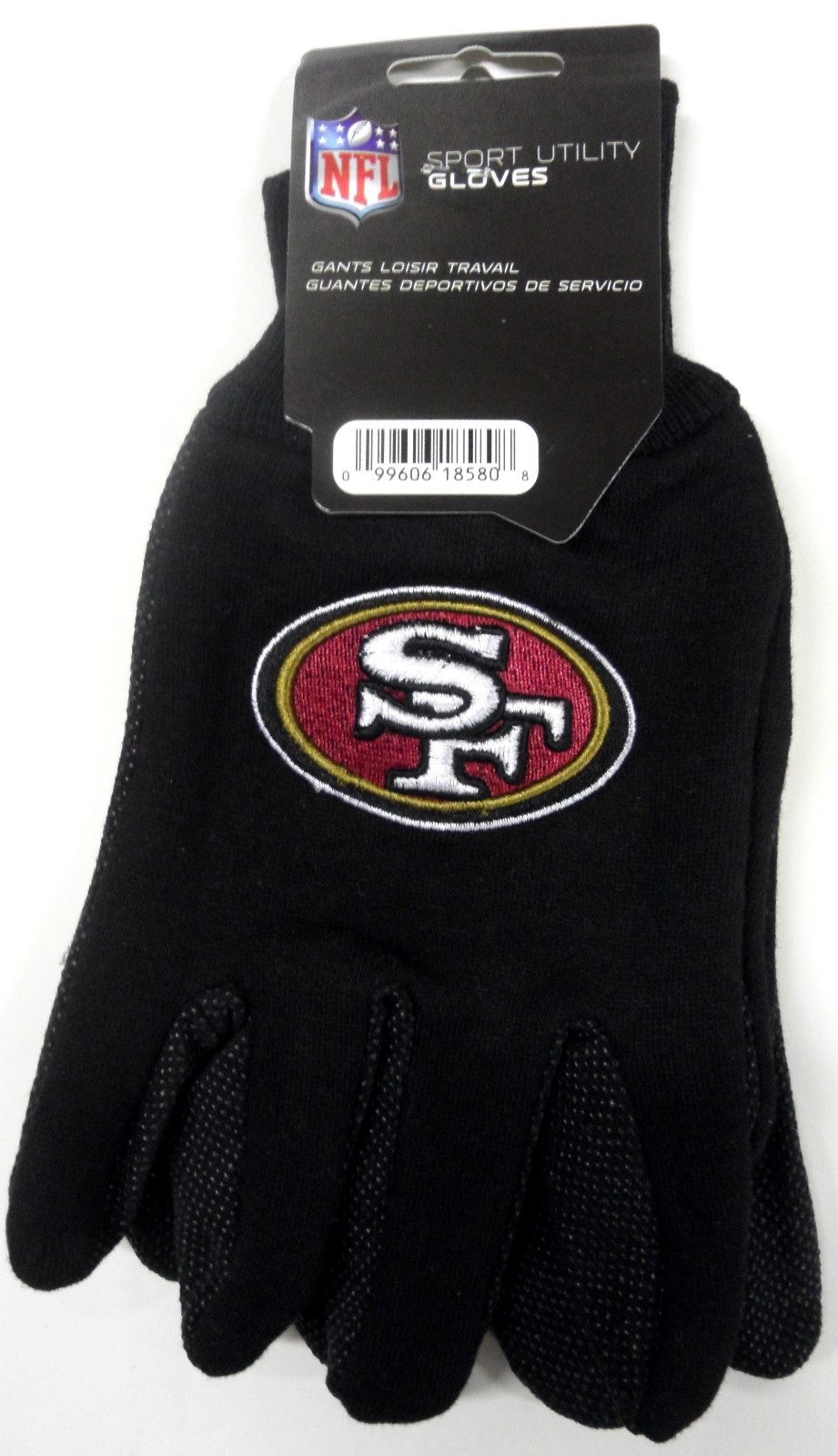 NWT NFL San Francisco 49ers No Slip Gripper Utility Work Gloves W/ 3D Team Logo