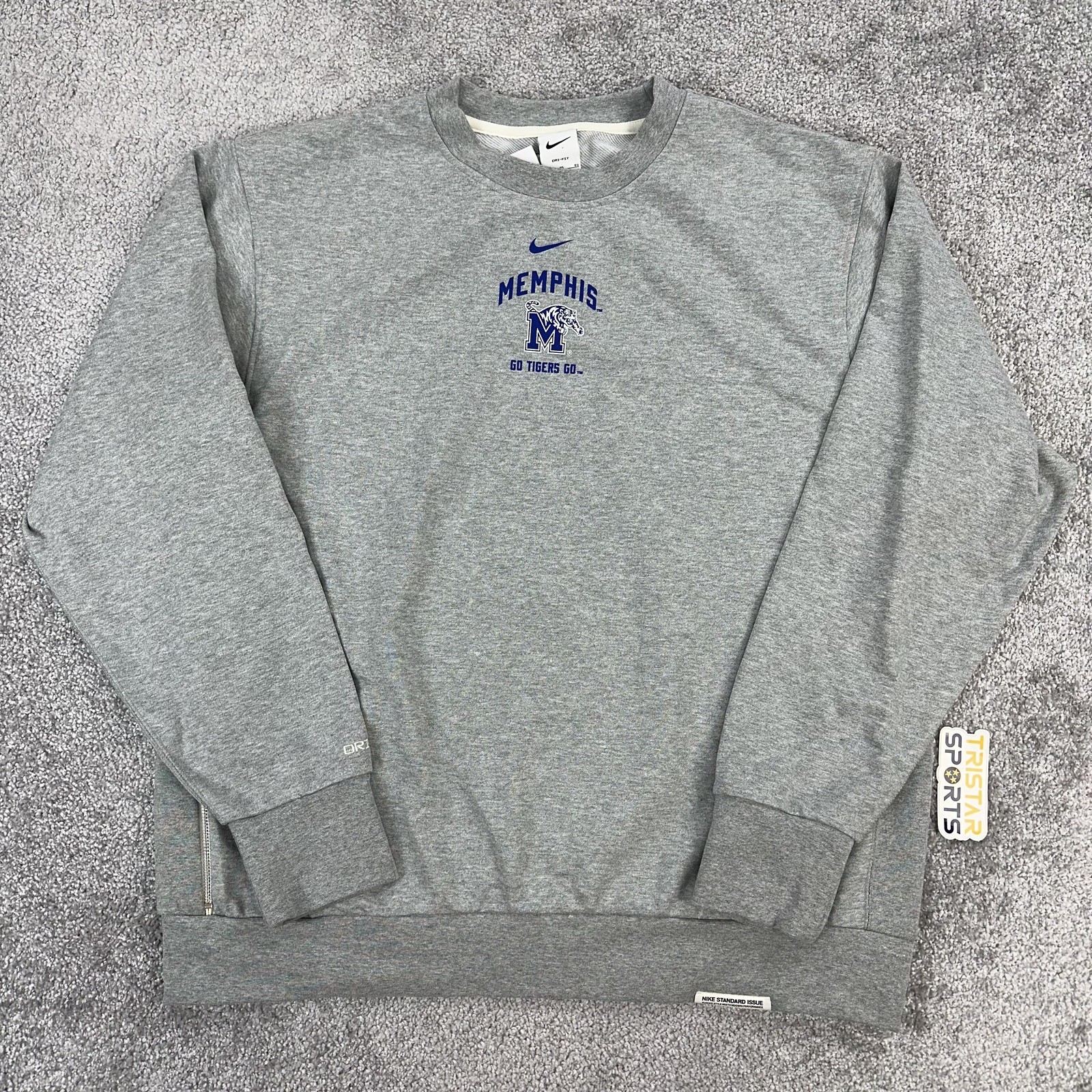 Memphis Tigers Sweatshirt Mens XL Gray Nike Dri Fit Standard Issue Pullover