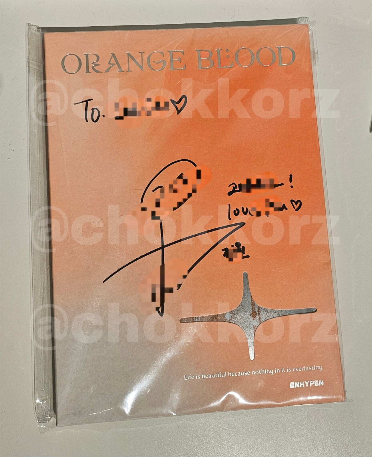 enhypen orange blood jungwon signed album RARE