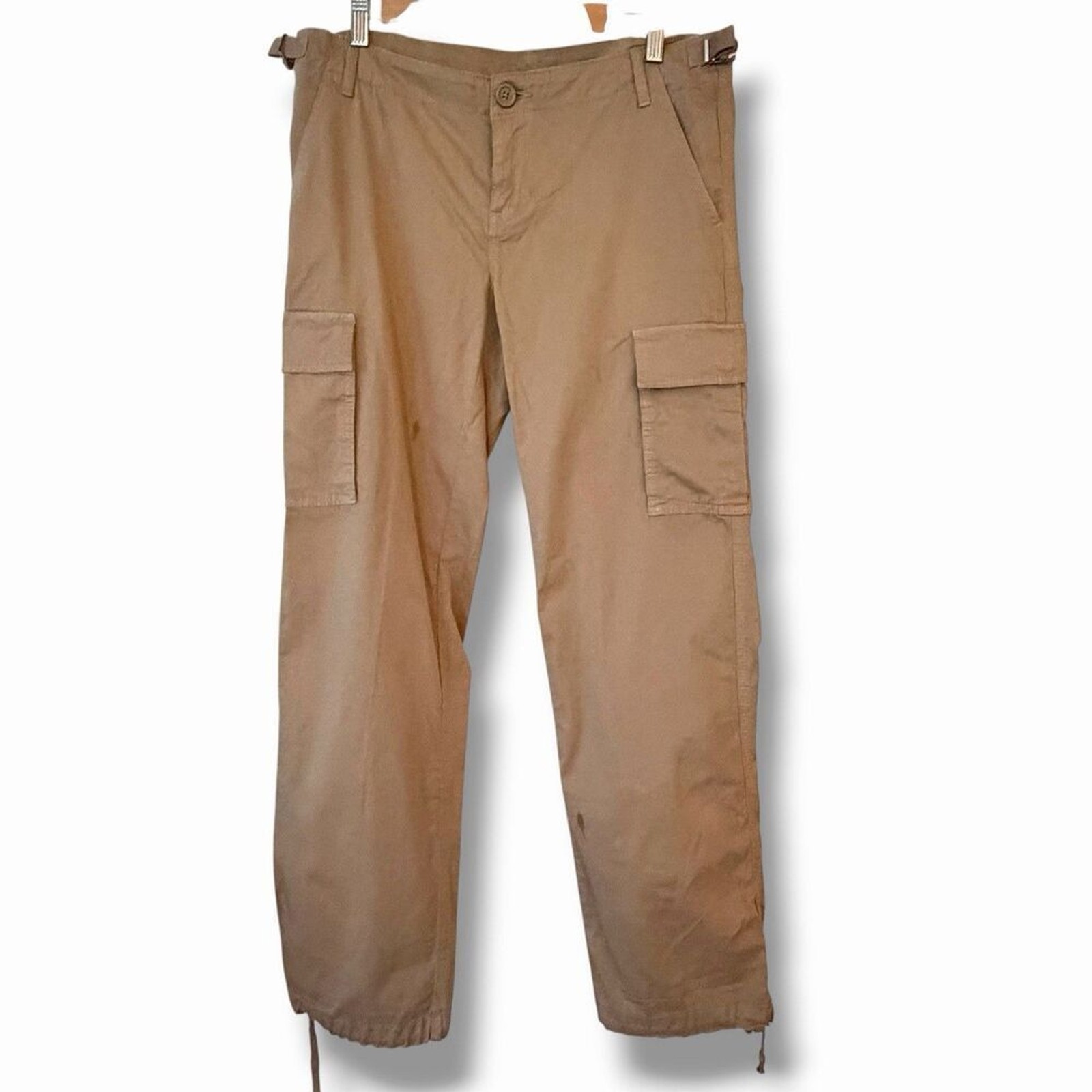 NWT Tory Burch Cargo Pants Drawstring Cuffs Italian Khaki Size 30 Waist NWT Tory Burch Cargo Pants Drawstring Cuffs Italian Khaki Size 30 Waist