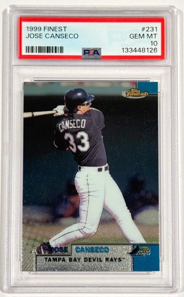 1999 Topps Finest Jose Canseco #231 PSA 10 Gem Mint Low Pop 1999 Topps Finest Jose Canseco #231 PSA 10 Gem Mint Low Pop