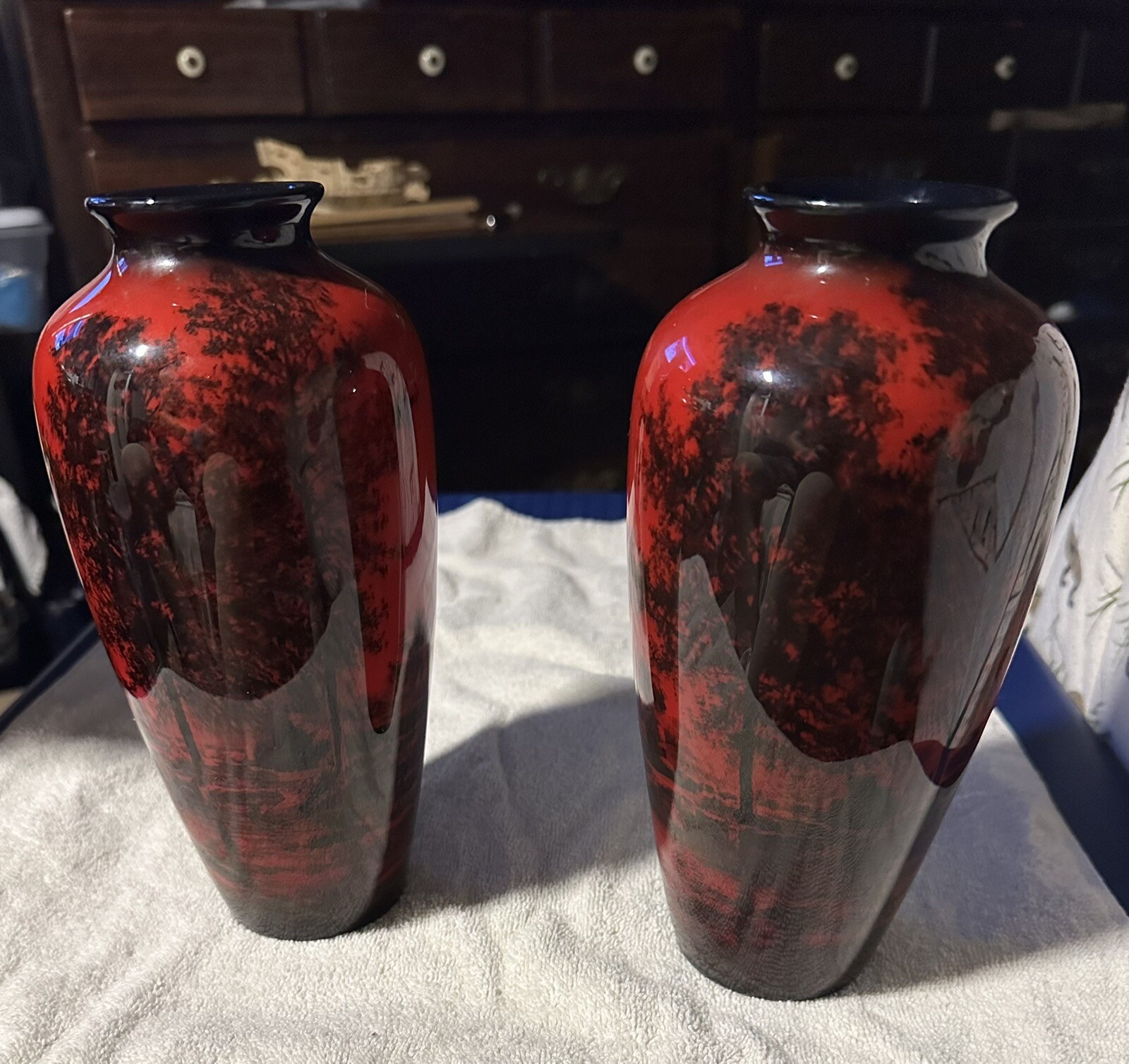 Rare Noritake Pigeon Blood Bone China Vases (Sold Separately) Quantity 2 Rare Noritake Pigeon Blood Bone China Vases (Sold Separately) Quantity 2